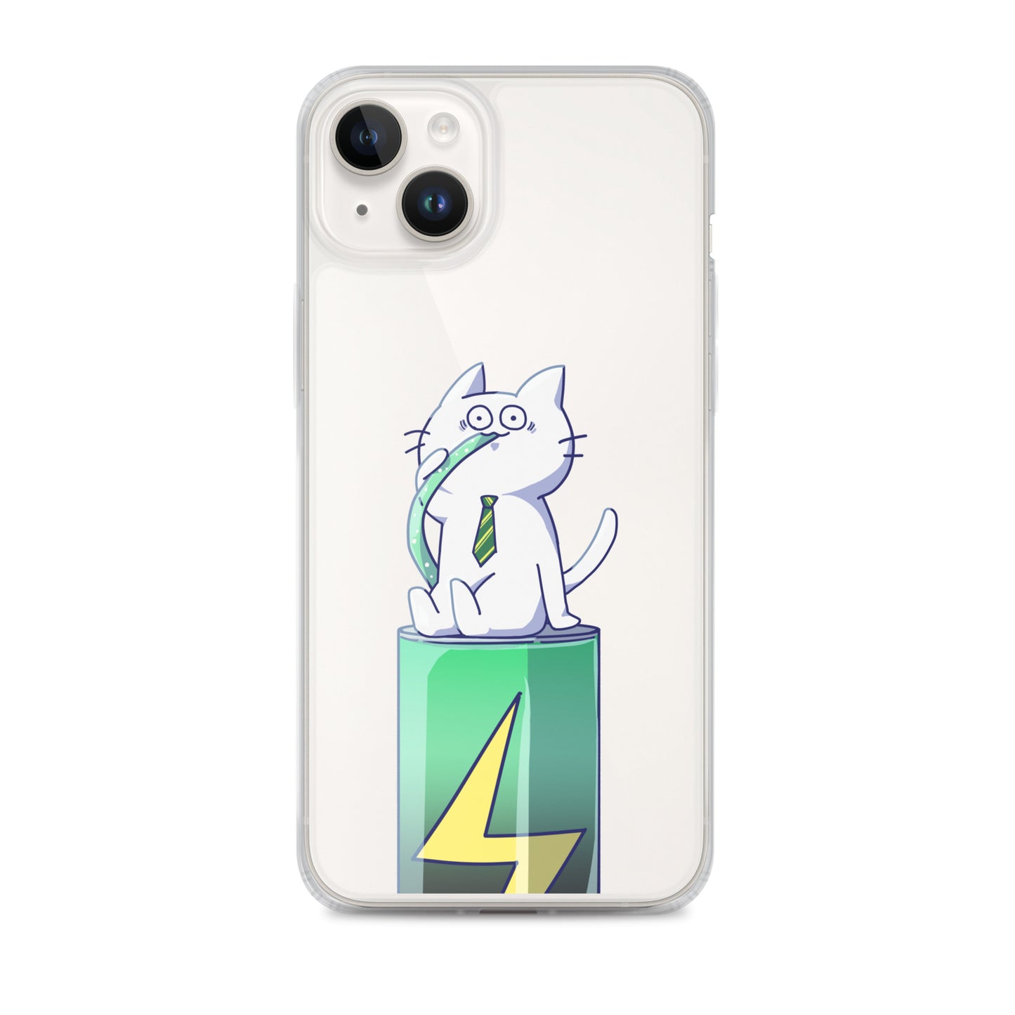 激務猫 エナドリ直飲み iPhoneケース