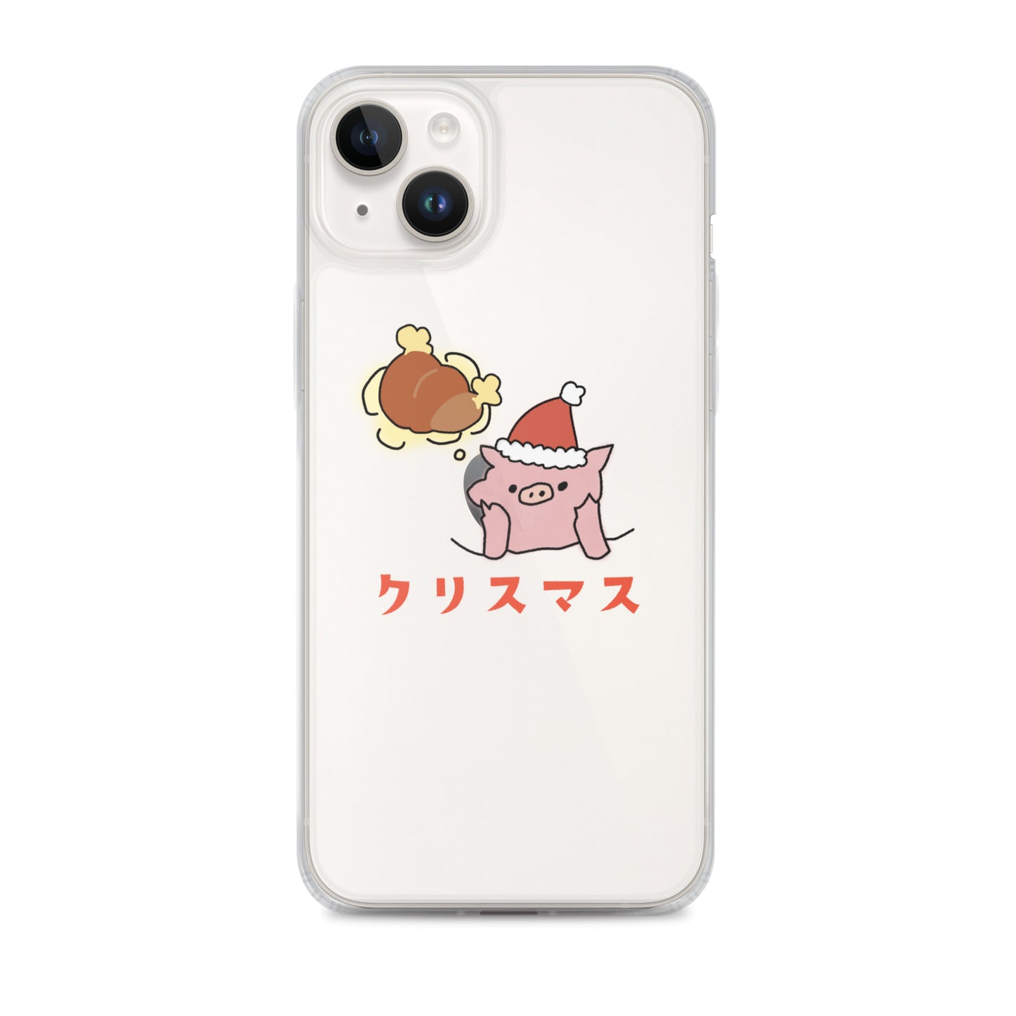 とんかつブタのクリスマス iPhoneケース