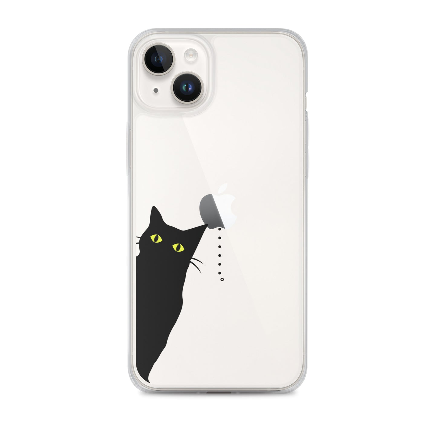 覗き見キャットiPhoneケース(黒猫)