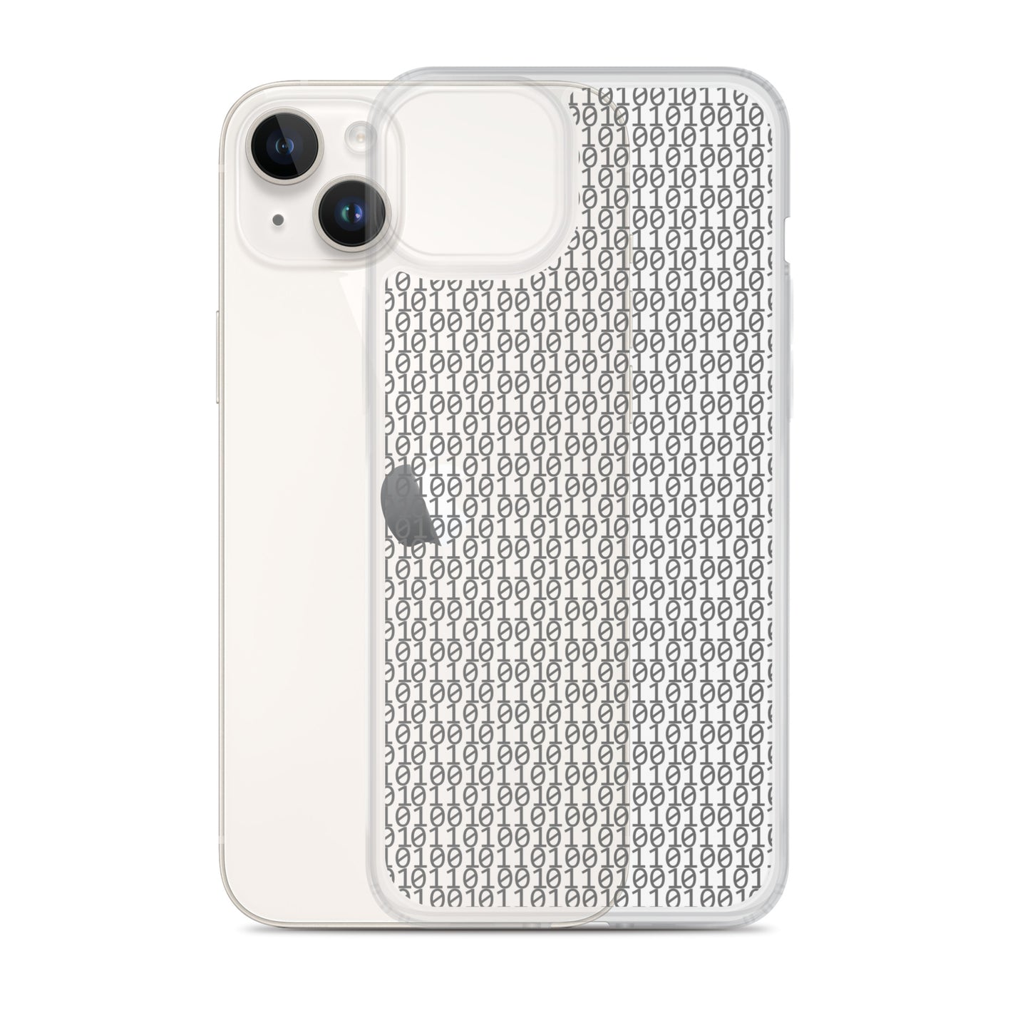 物質をデジタル出力すると。(カラー:クリア)2進数iPhoneケース
