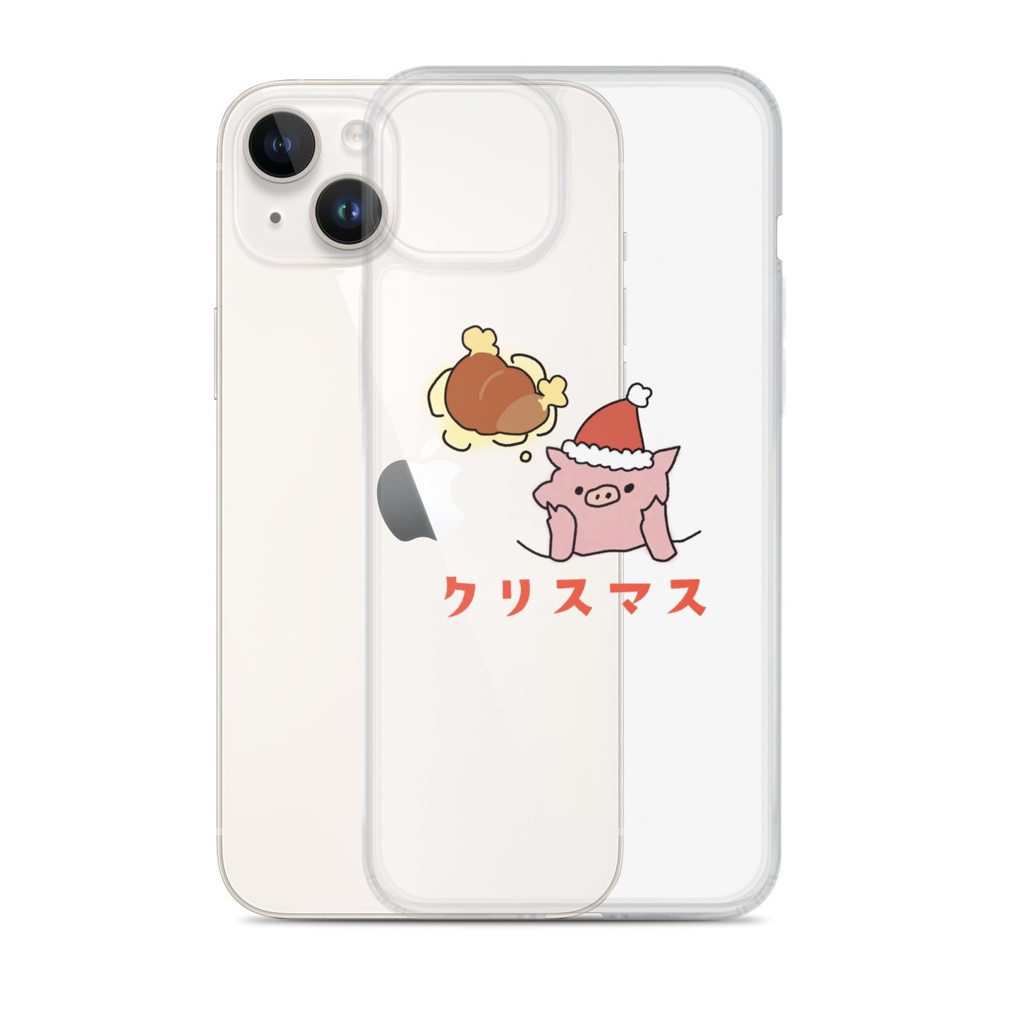 とんかつブタのクリスマス iPhoneケース