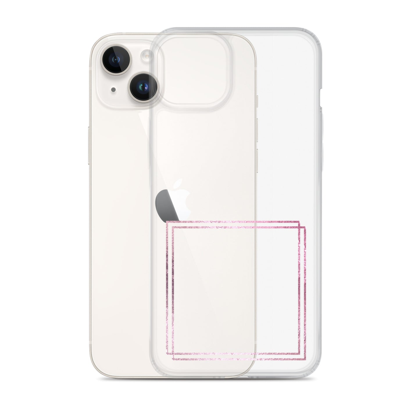 箔押し風フレーム(pink)iPhoneケース