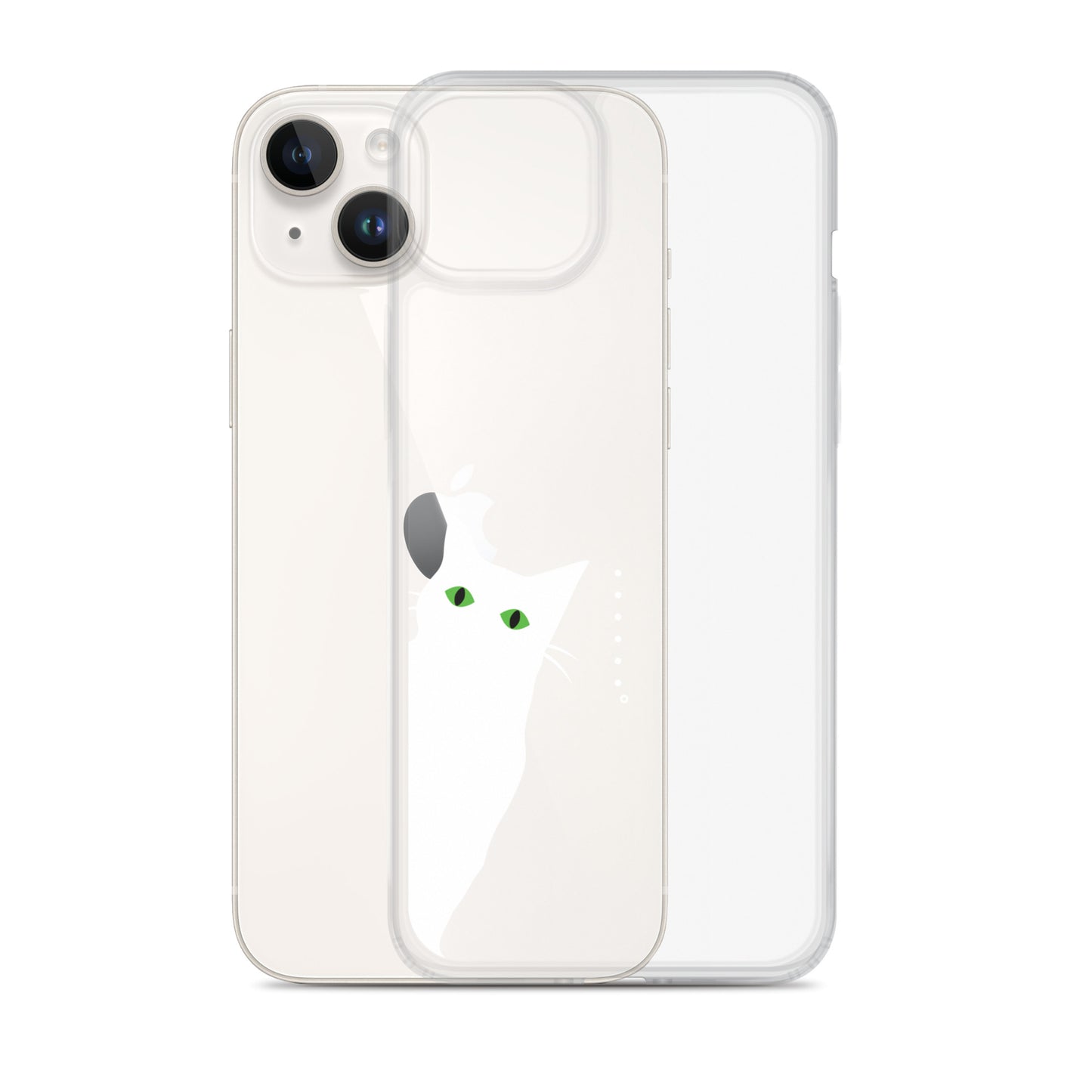 覗き見キャットiPhoneケース(白猫)