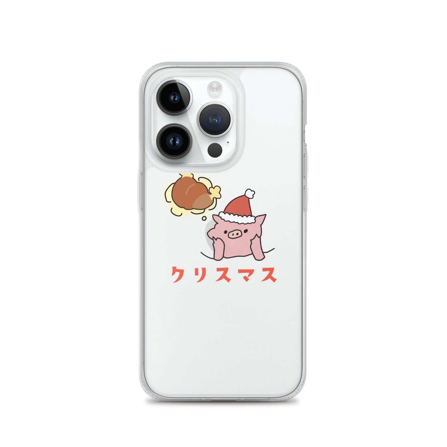 とんかつブタのクリスマス iPhoneケース