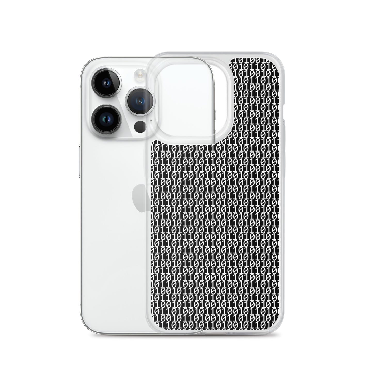 物質をデジタル出力すると。(カラー:ブラック)2進数iPhoneケース