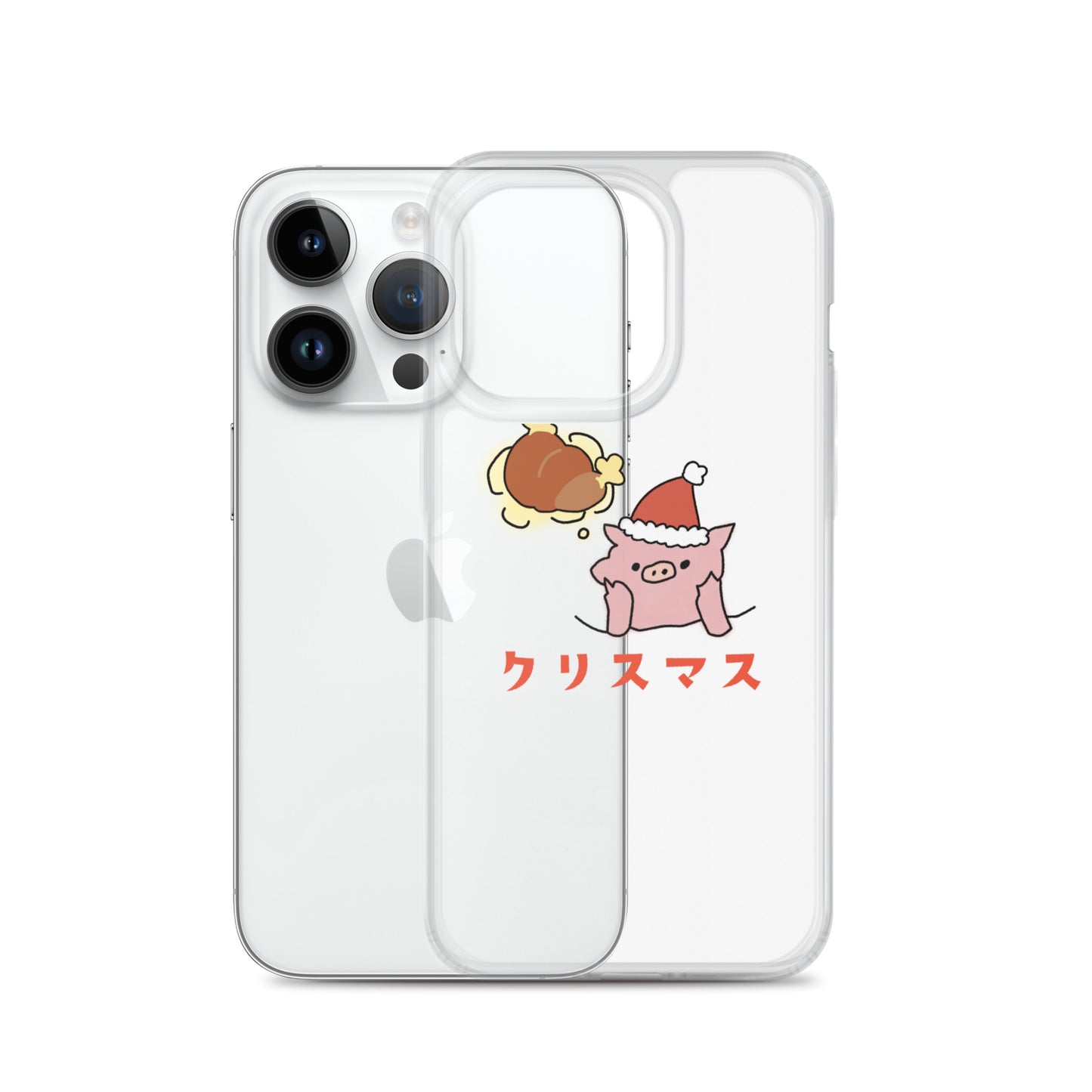 とんかつブタのクリスマス iPhoneケース