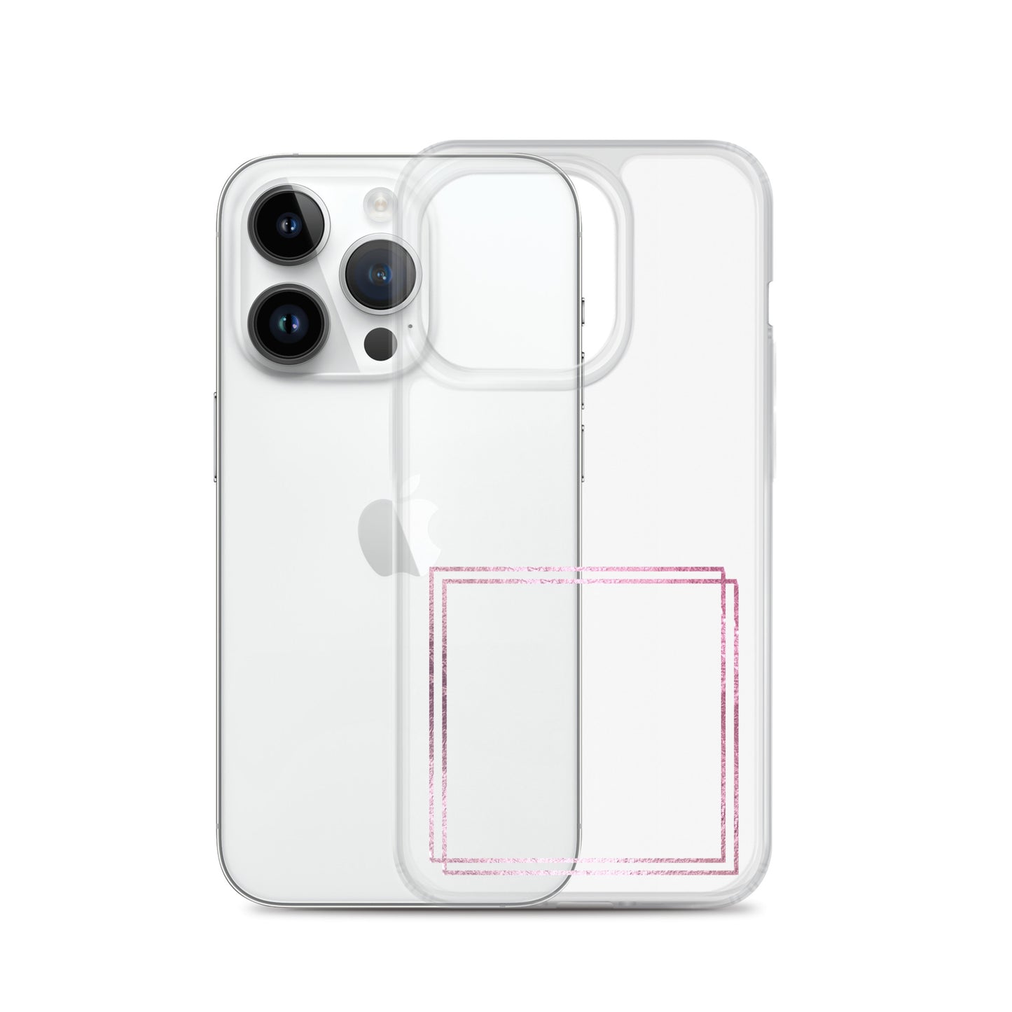 箔押し風フレーム(pink)iPhoneケース