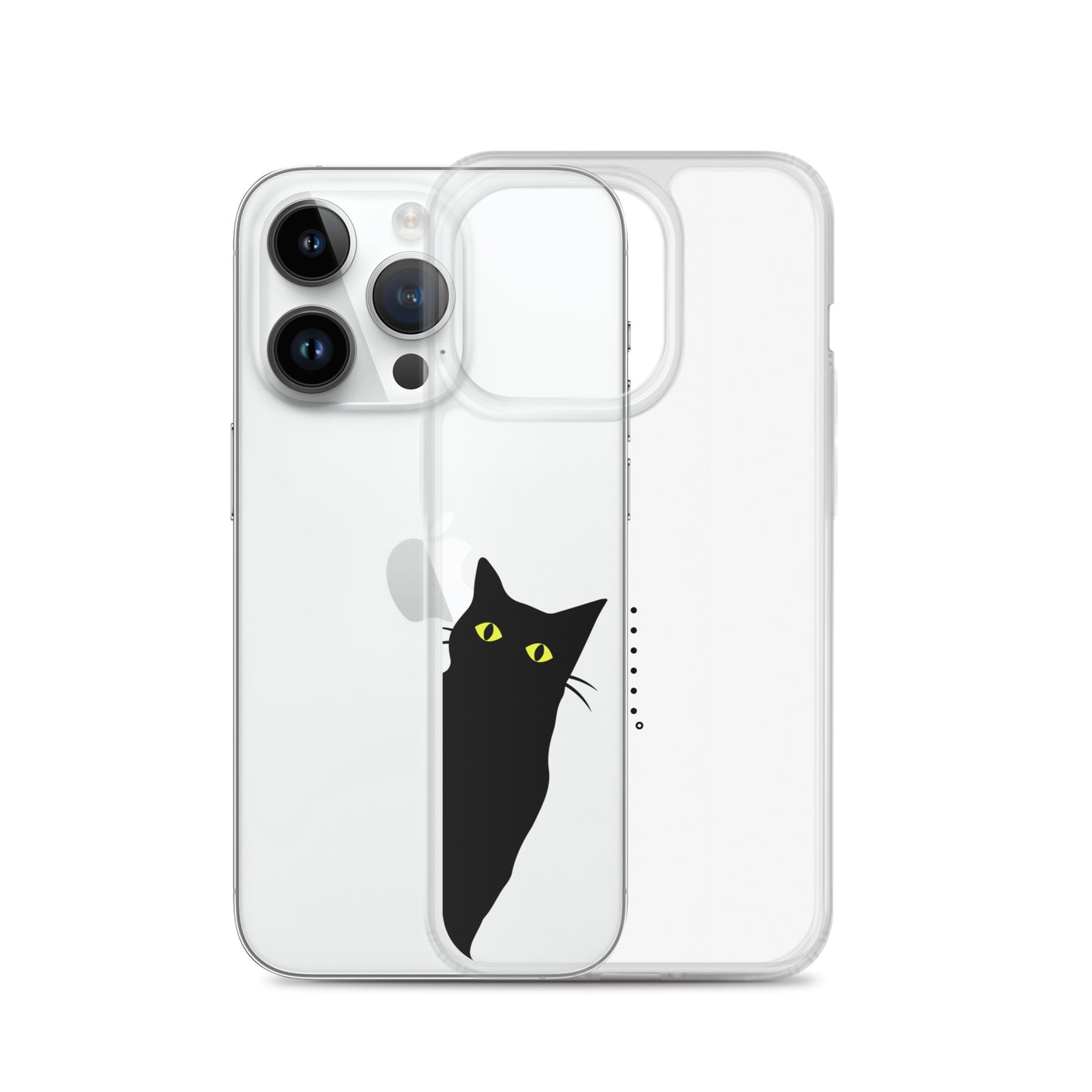 覗き見キャットiPhoneケース(黒猫)
