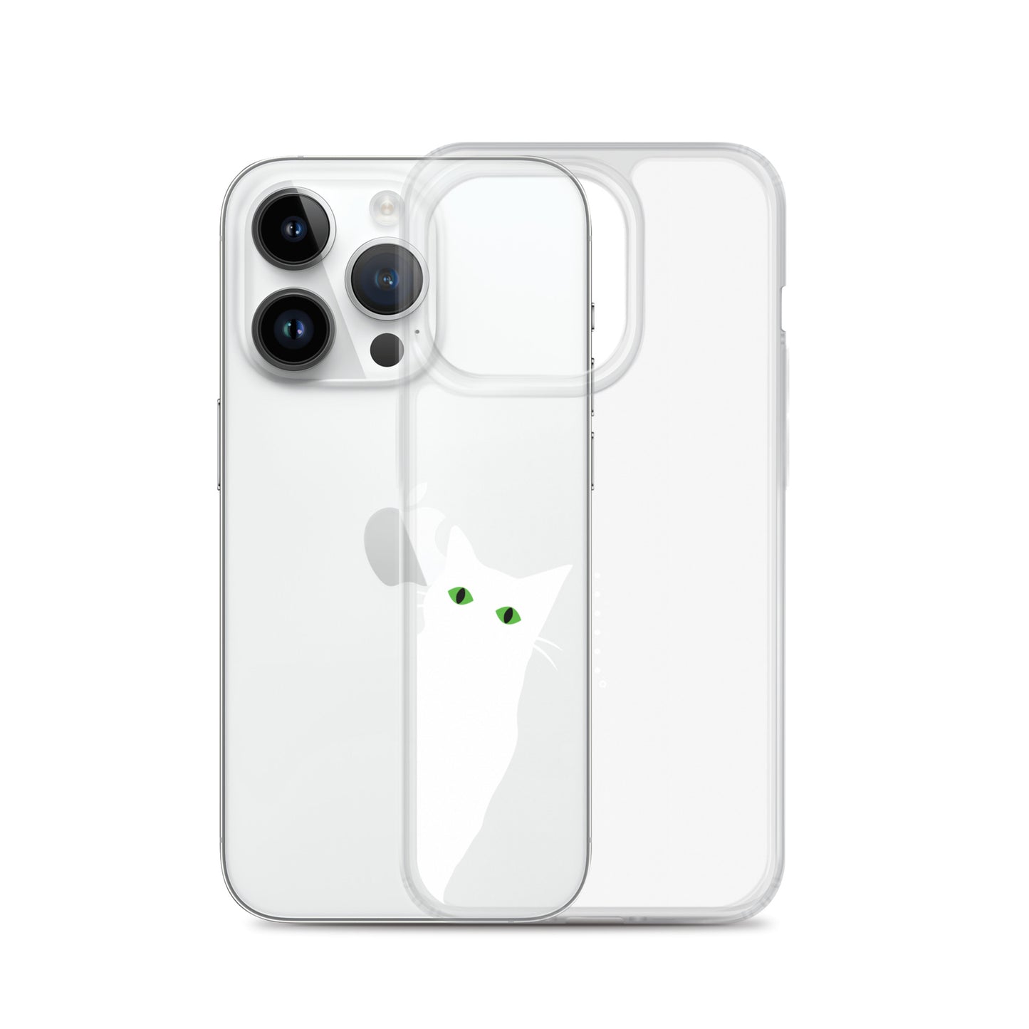 覗き見キャットiPhoneケース(白猫)