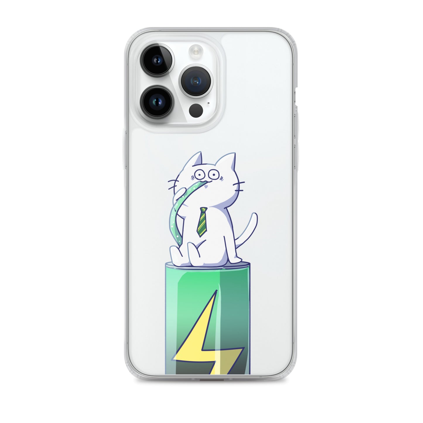 激務猫 エナドリ直飲み iPhoneケース