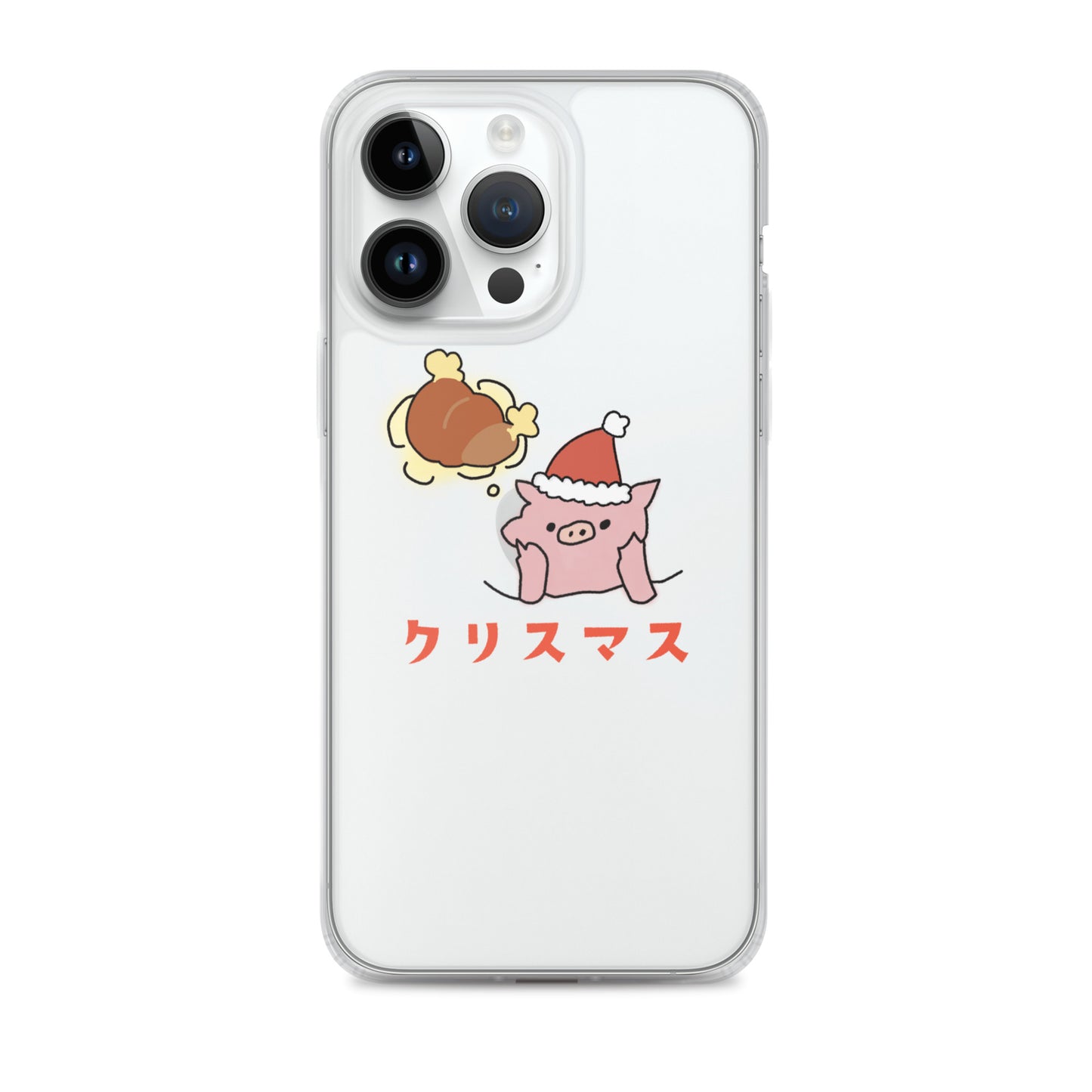 とんかつブタのクリスマス iPhoneケース