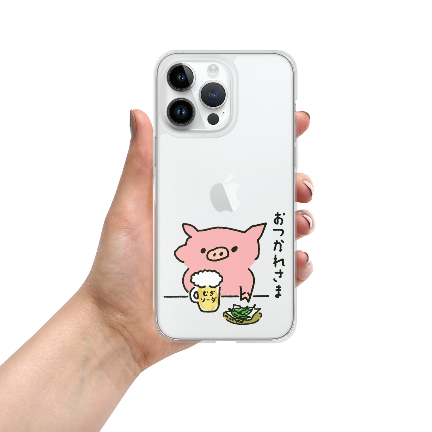 とんかつブタ おつかれさま iPhoneケース