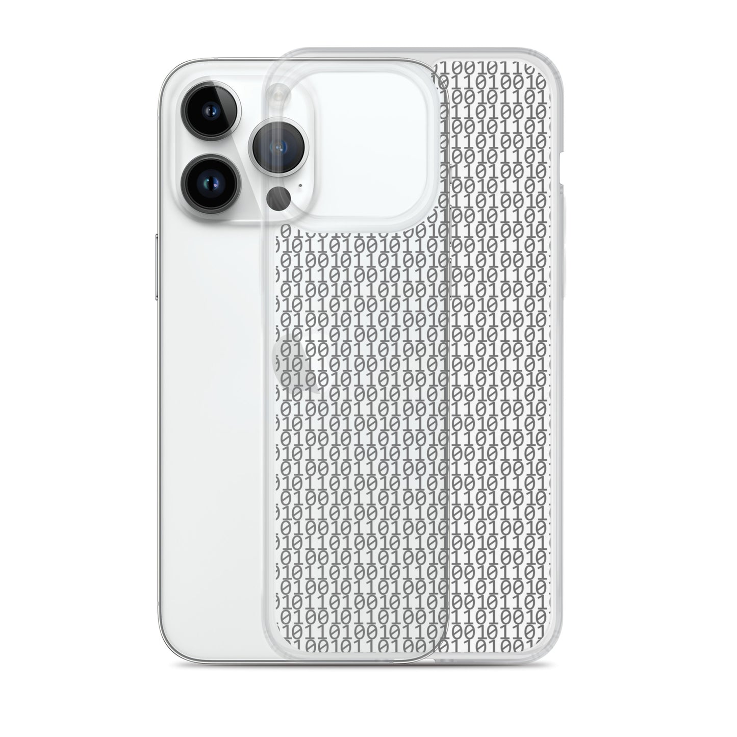物質をデジタル出力すると。(カラー:クリア)2進数iPhoneケース