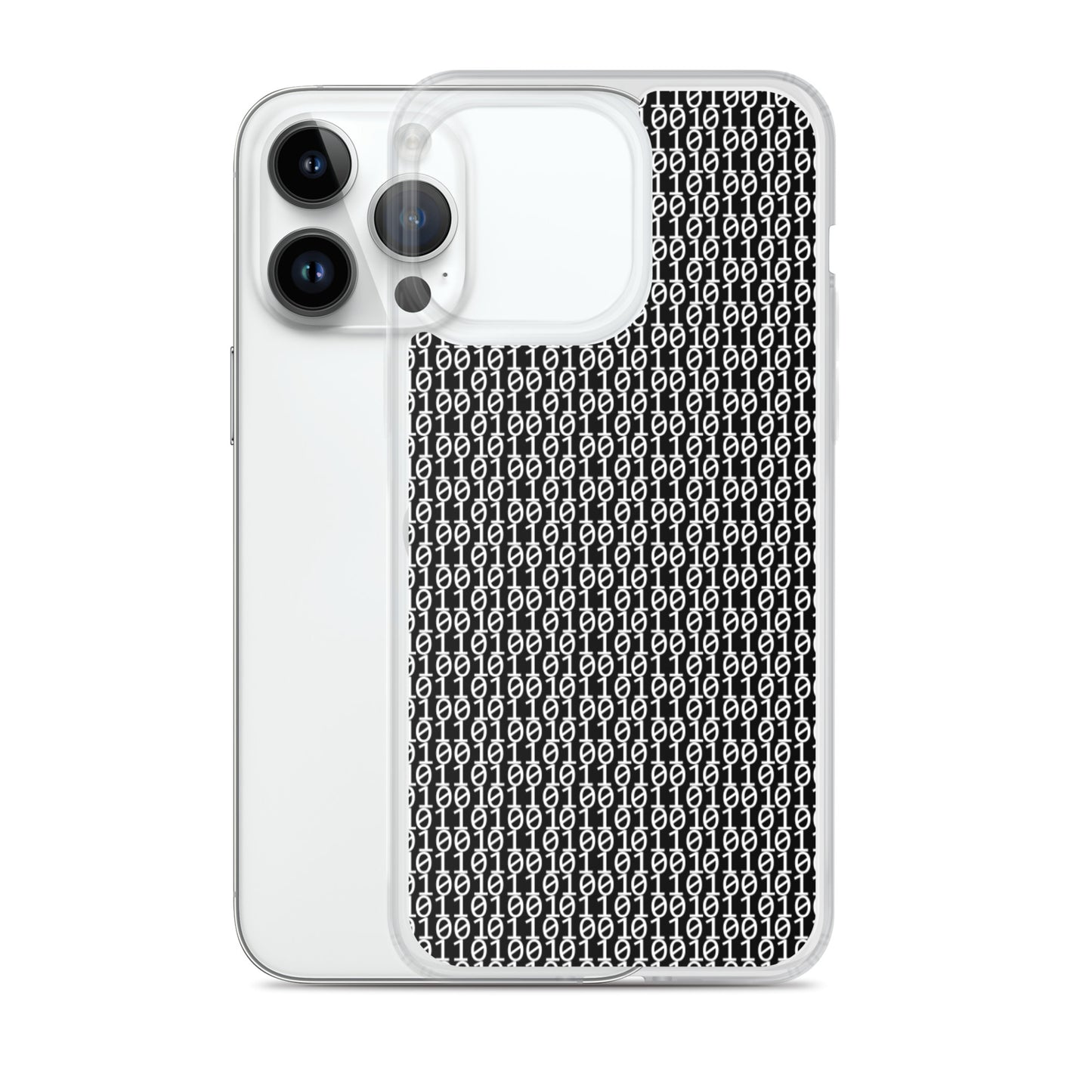 物質をデジタル出力すると。(カラー:ブラック)2進数iPhoneケース
