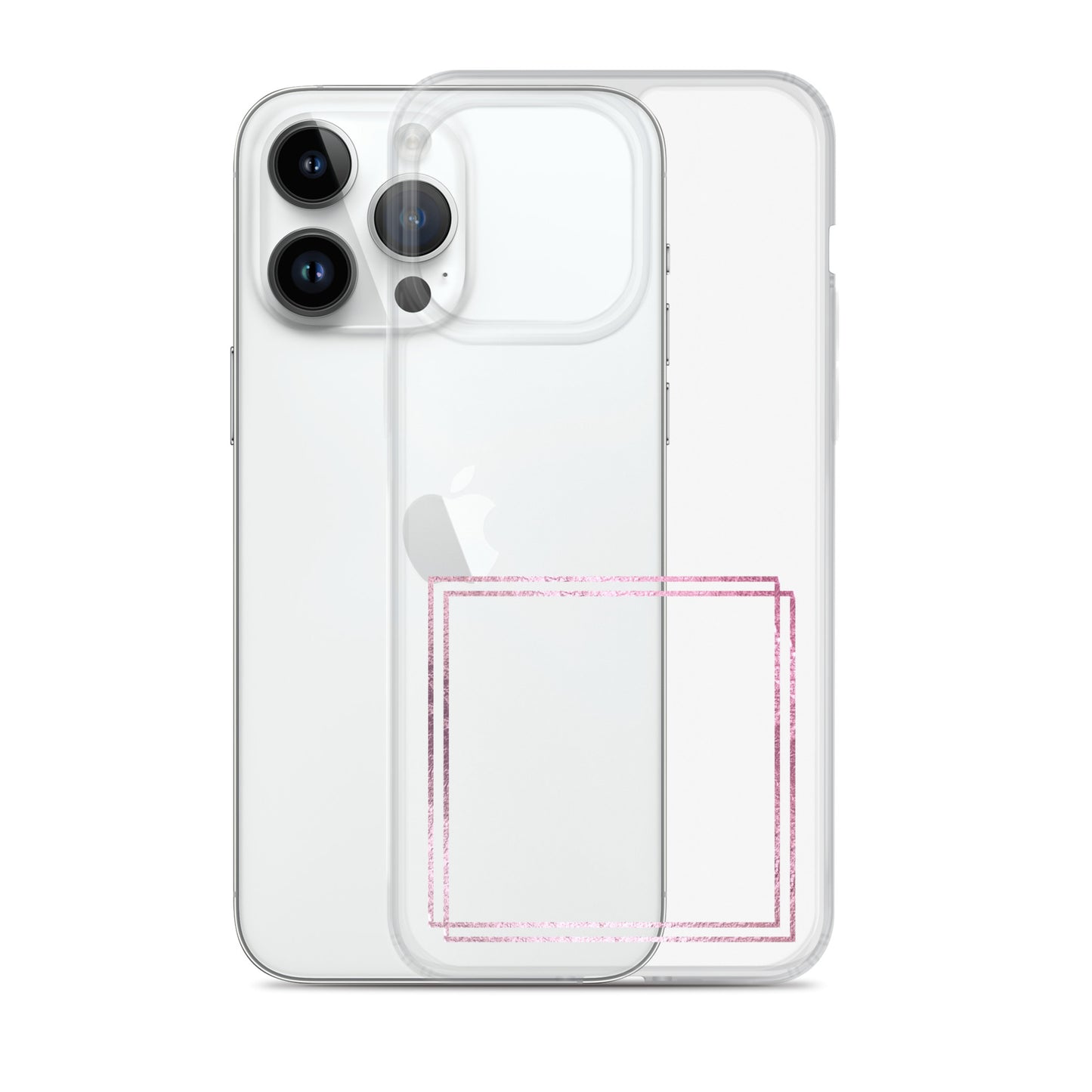 箔押し風フレーム(pink)iPhoneケース