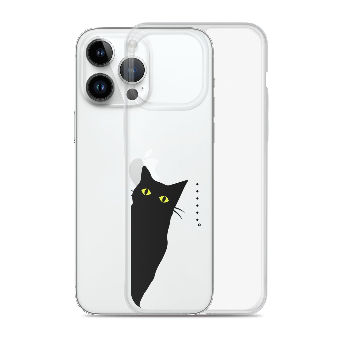 覗き見キャットiPhoneケース(黒猫)