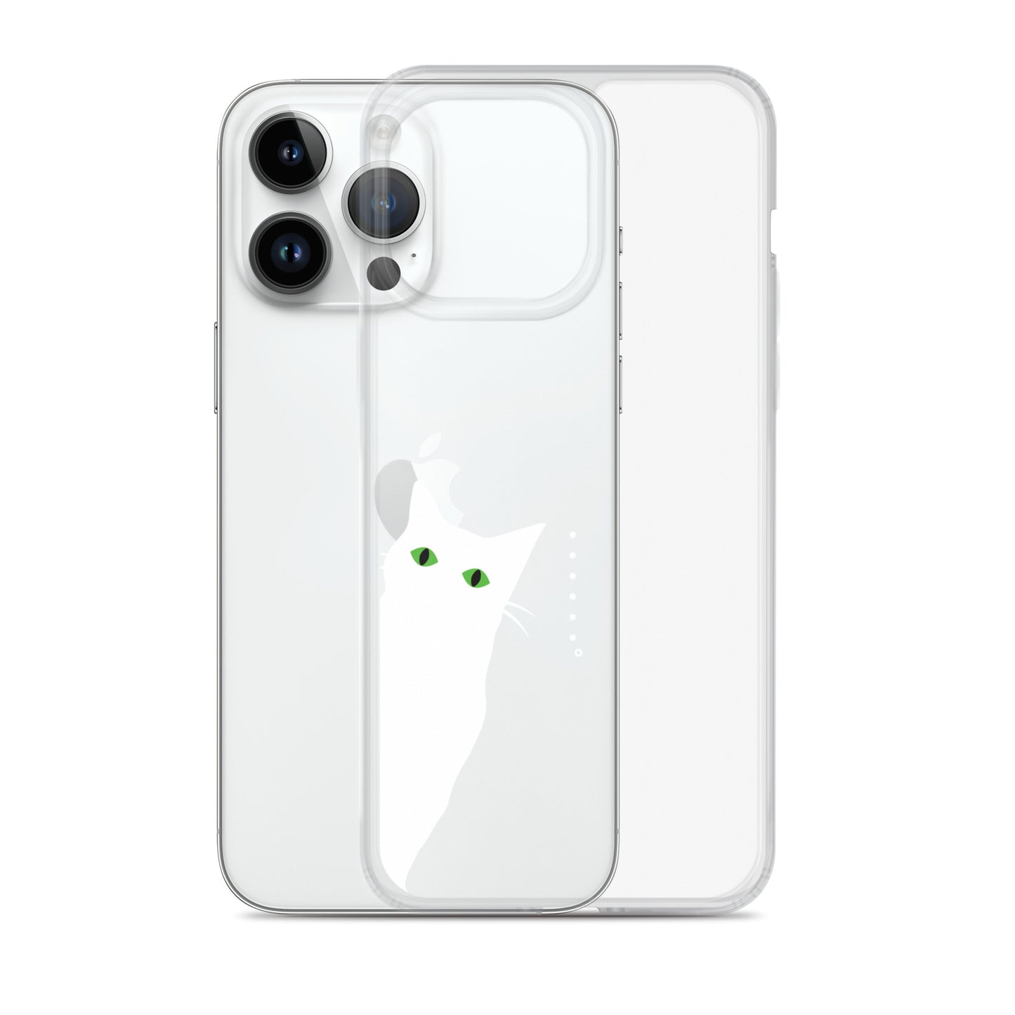 覗き見キャットiPhoneケース(白猫)