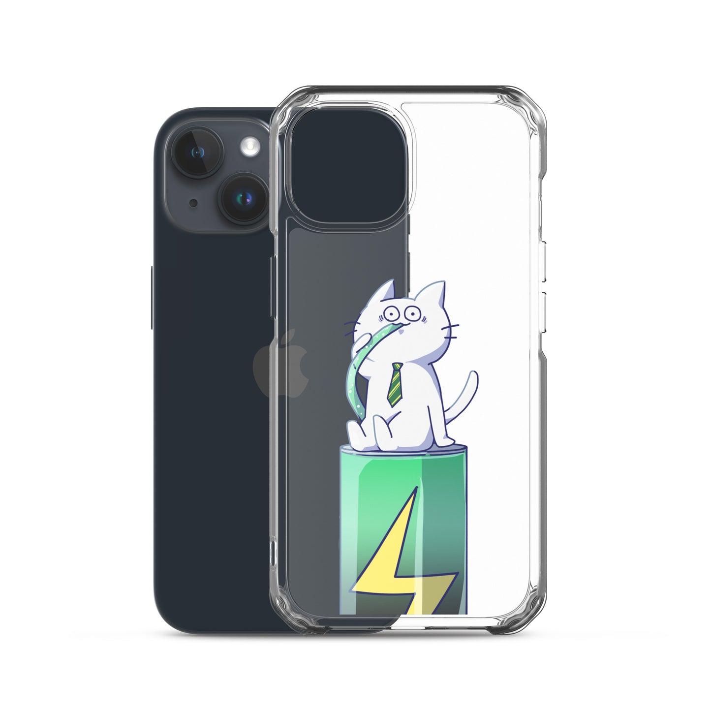 激務猫 エナドリ直飲み iPhoneケース