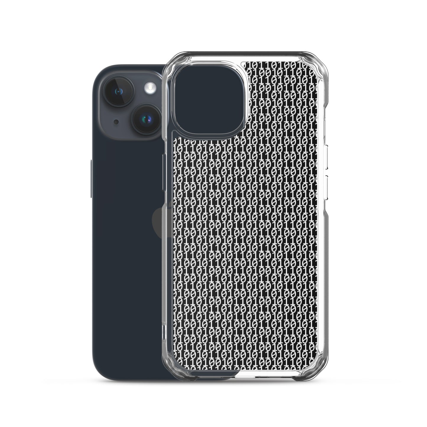 物質をデジタル出力すると。(カラー:ブラック)2進数iPhoneケース