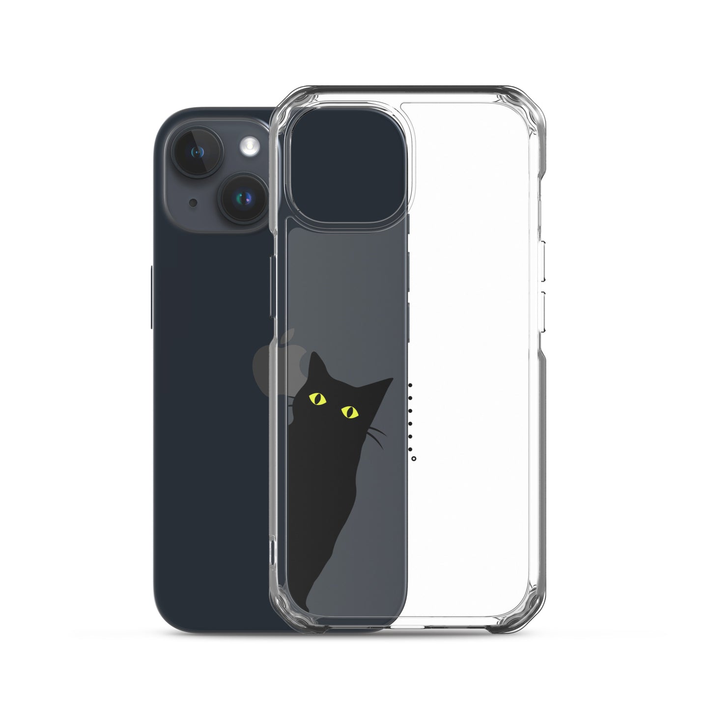 覗き見キャットiPhoneケース(黒猫)