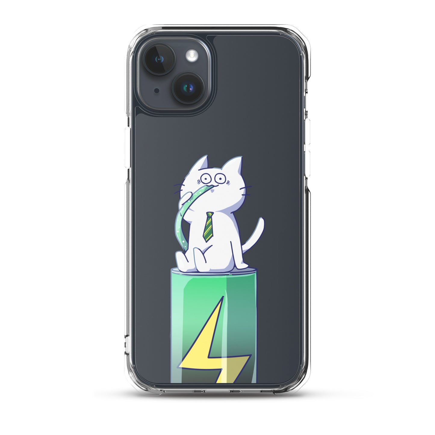 激務猫 エナドリ直飲み iPhoneケース