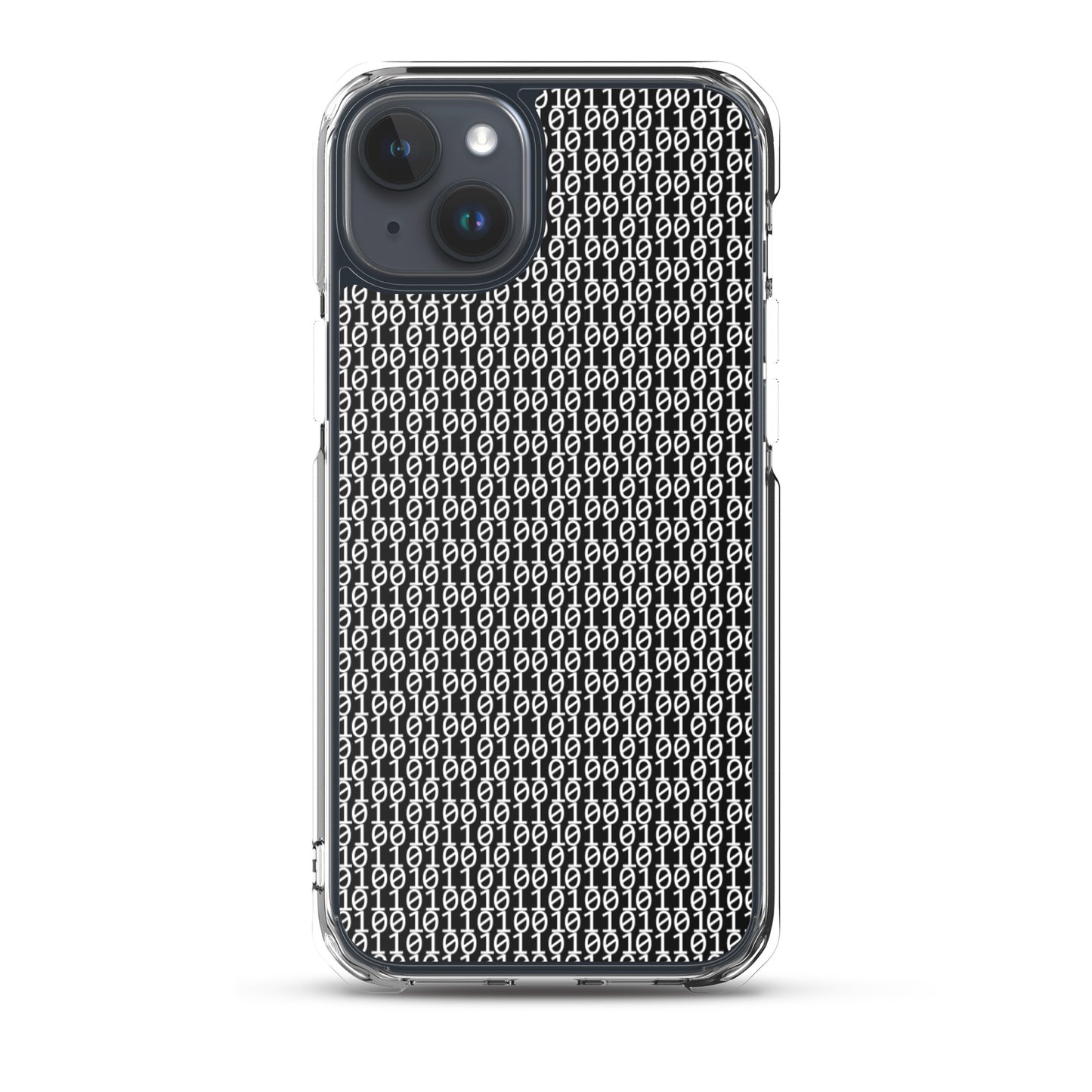 物質をデジタル出力すると。(カラー:ブラック)2進数iPhoneケース