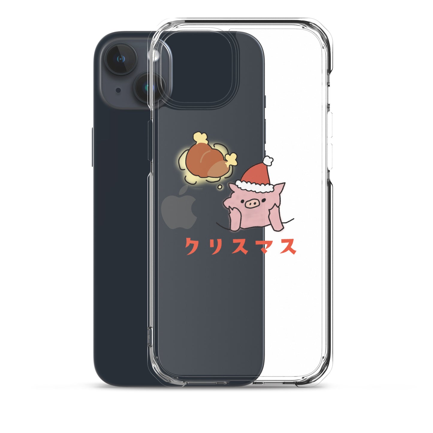 とんかつブタのクリスマス iPhoneケース
