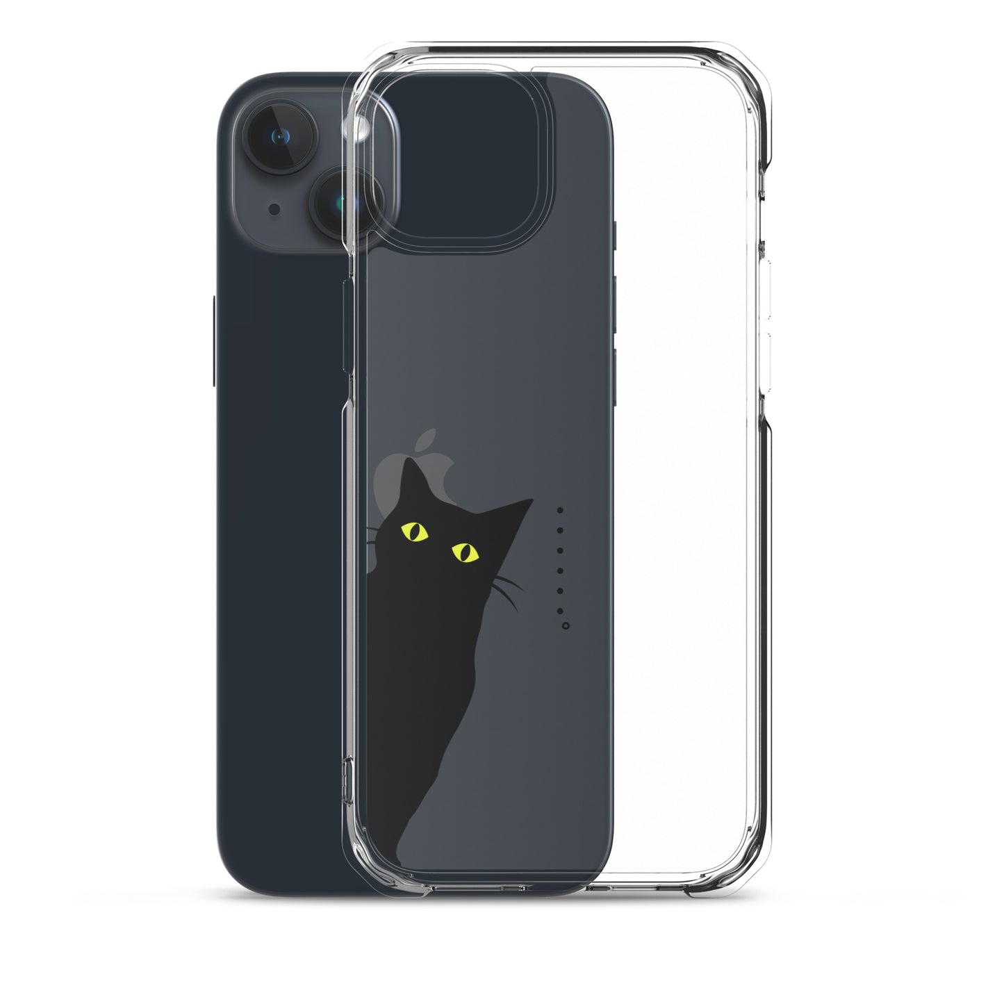 覗き見キャットiPhoneケース(黒猫)