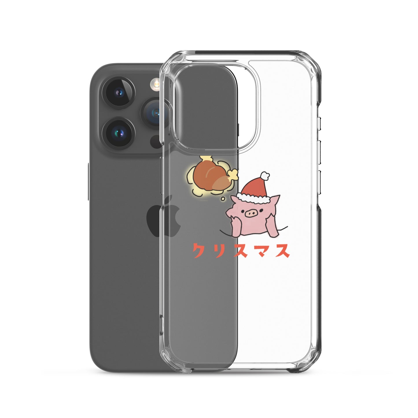 とんかつブタのクリスマス iPhoneケース