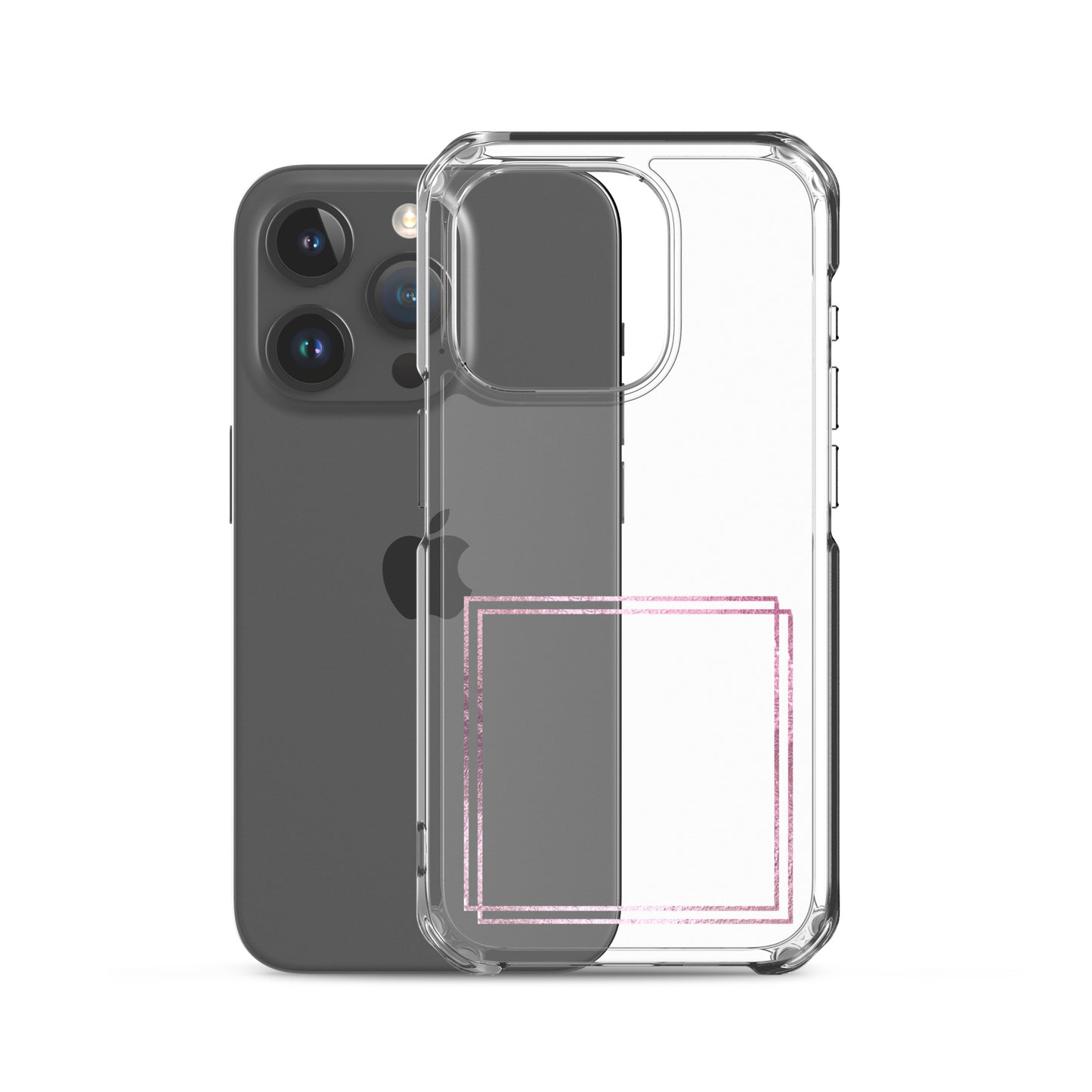 箔押し風フレーム(pink)iPhoneケース