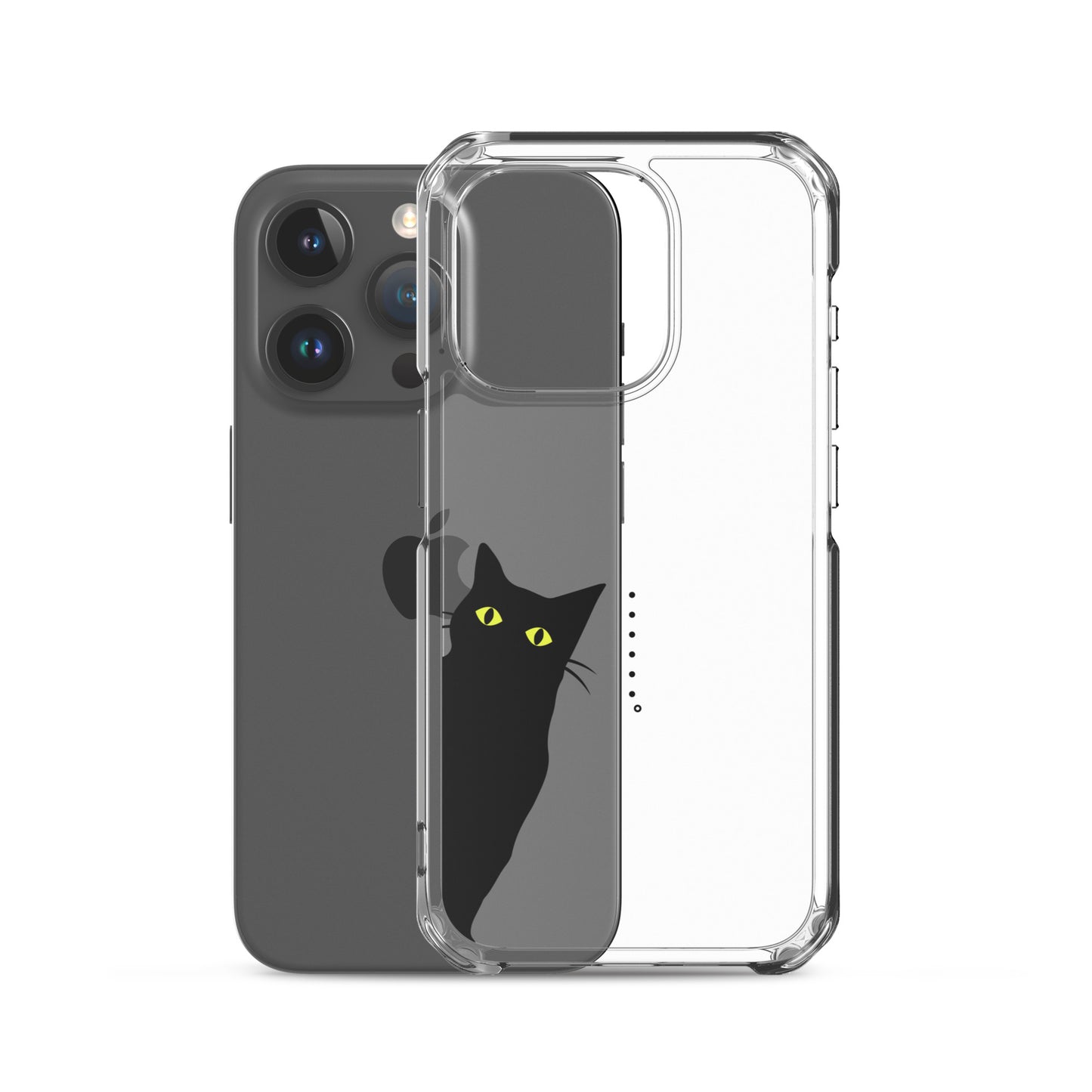 覗き見キャットiPhoneケース(黒猫)