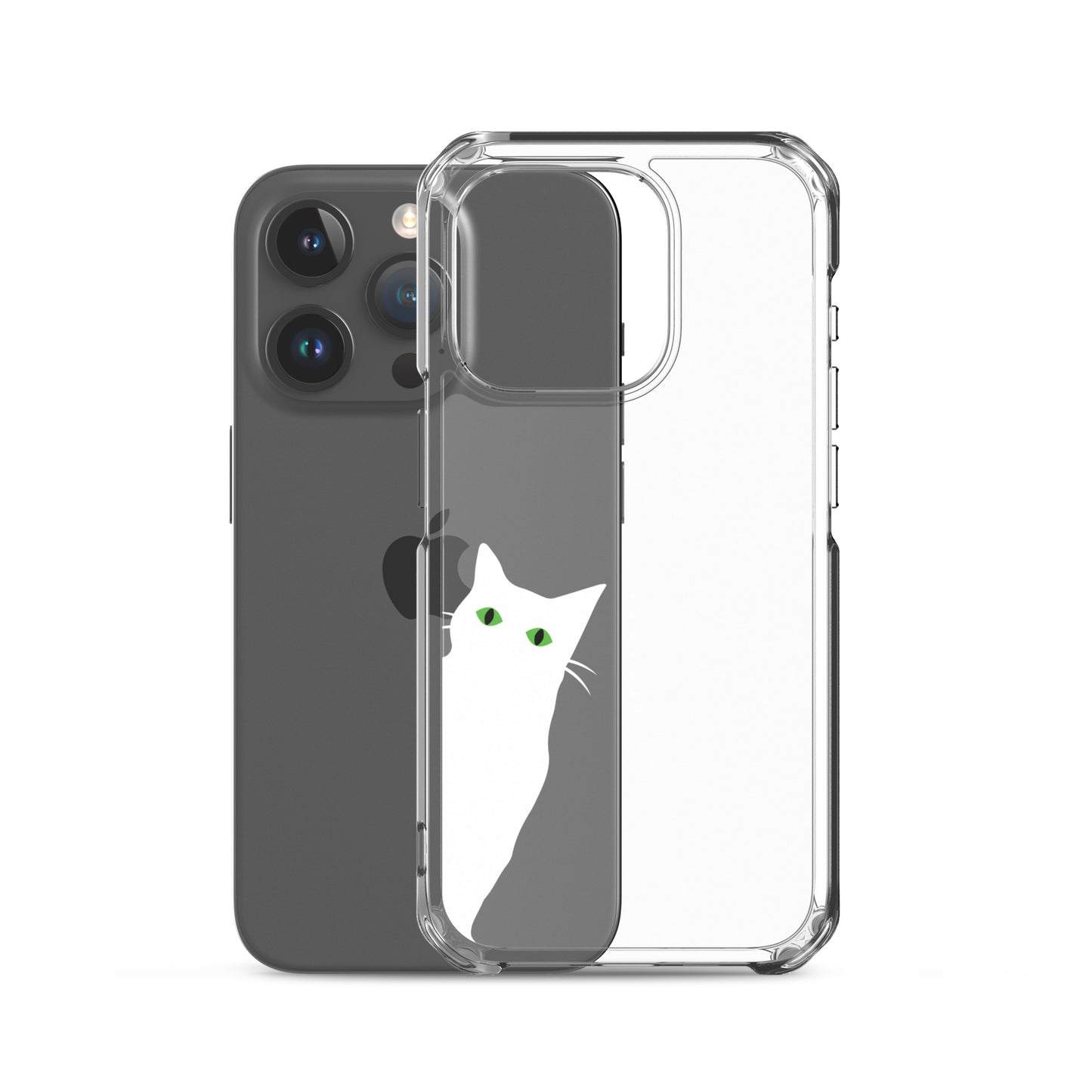 覗き見キャットiPhoneケース(白猫)