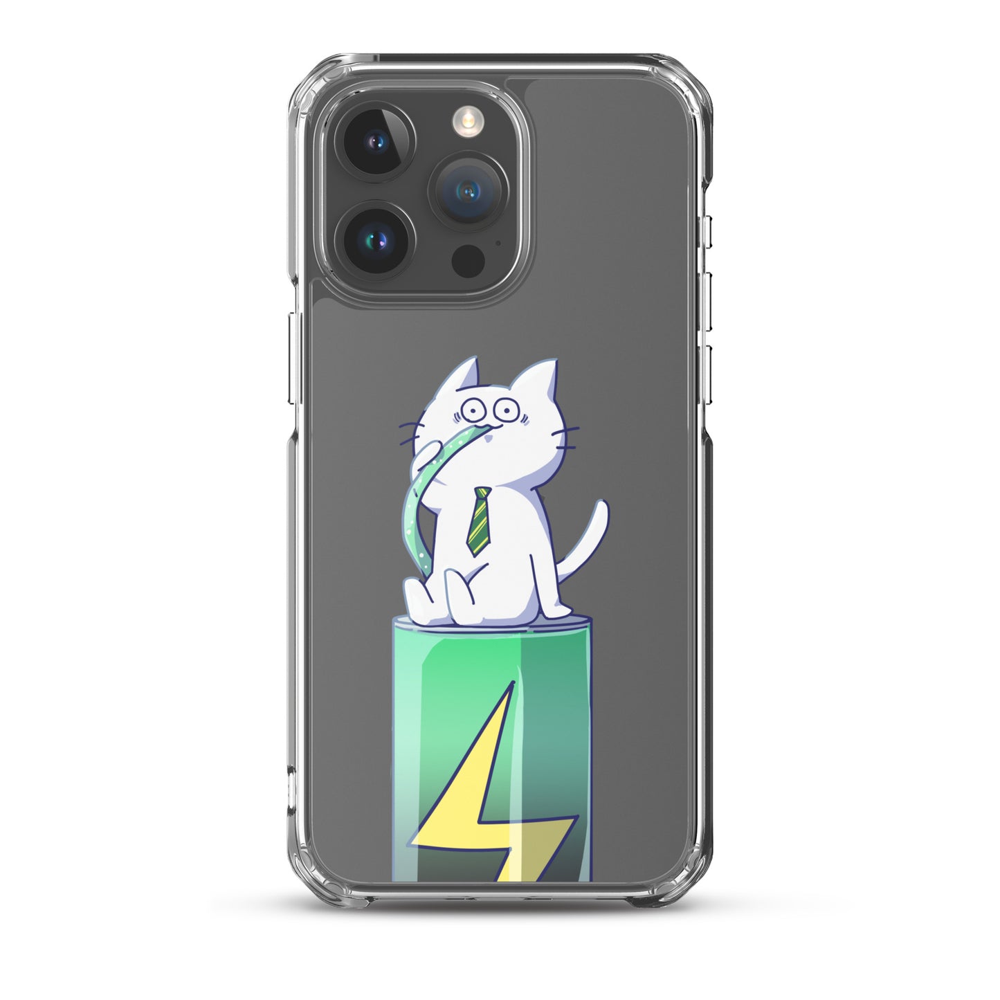激務猫 エナドリ直飲み iPhoneケース