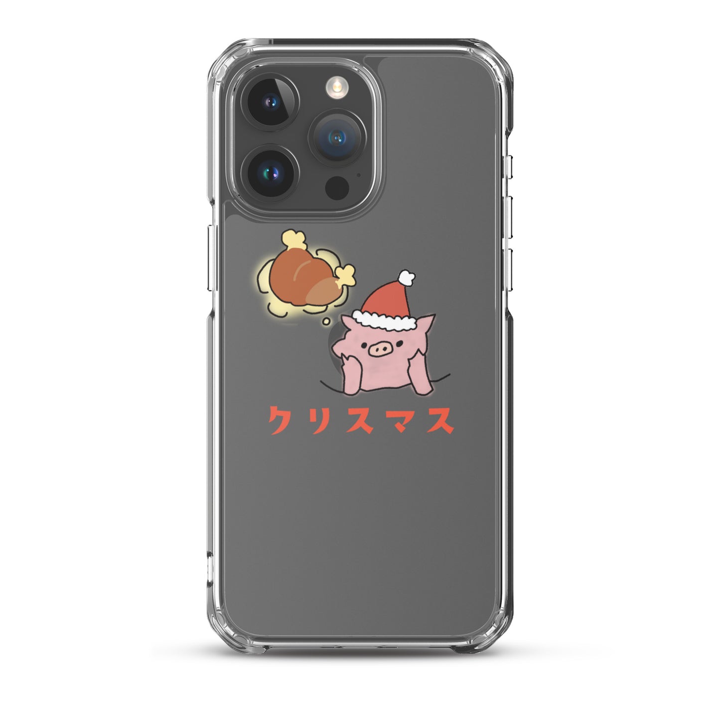 とんかつブタのクリスマス iPhoneケース