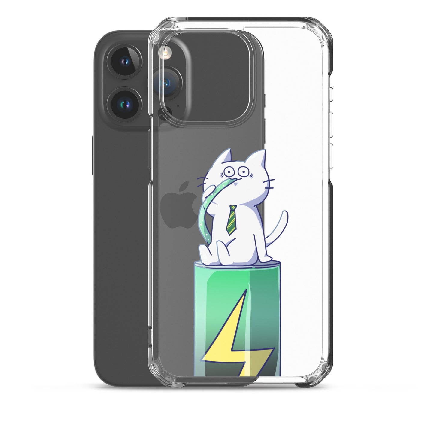 激務猫 エナドリ直飲み iPhoneケース