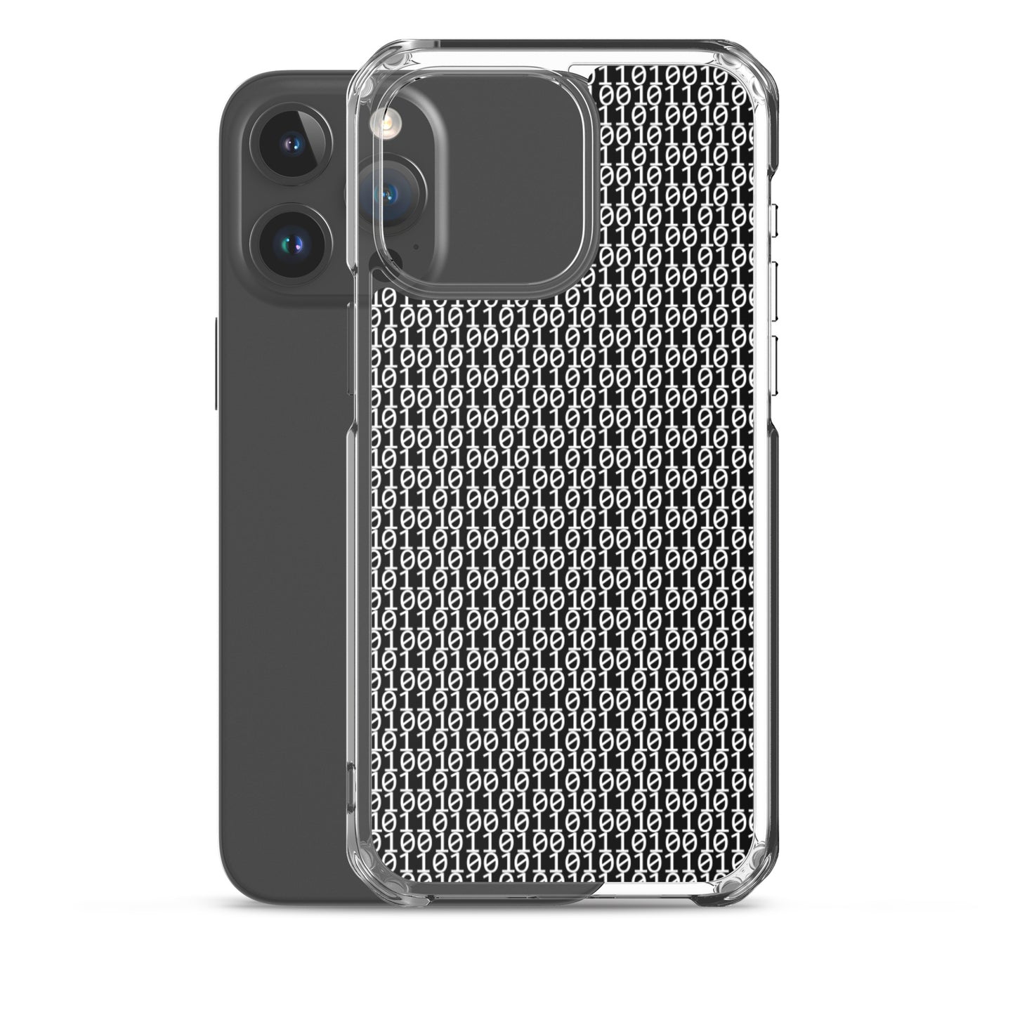 物質をデジタル出力すると。(カラー:ブラック)2進数iPhoneケース