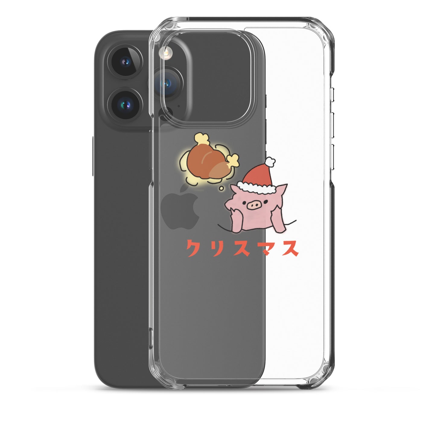 とんかつブタのクリスマス iPhoneケース