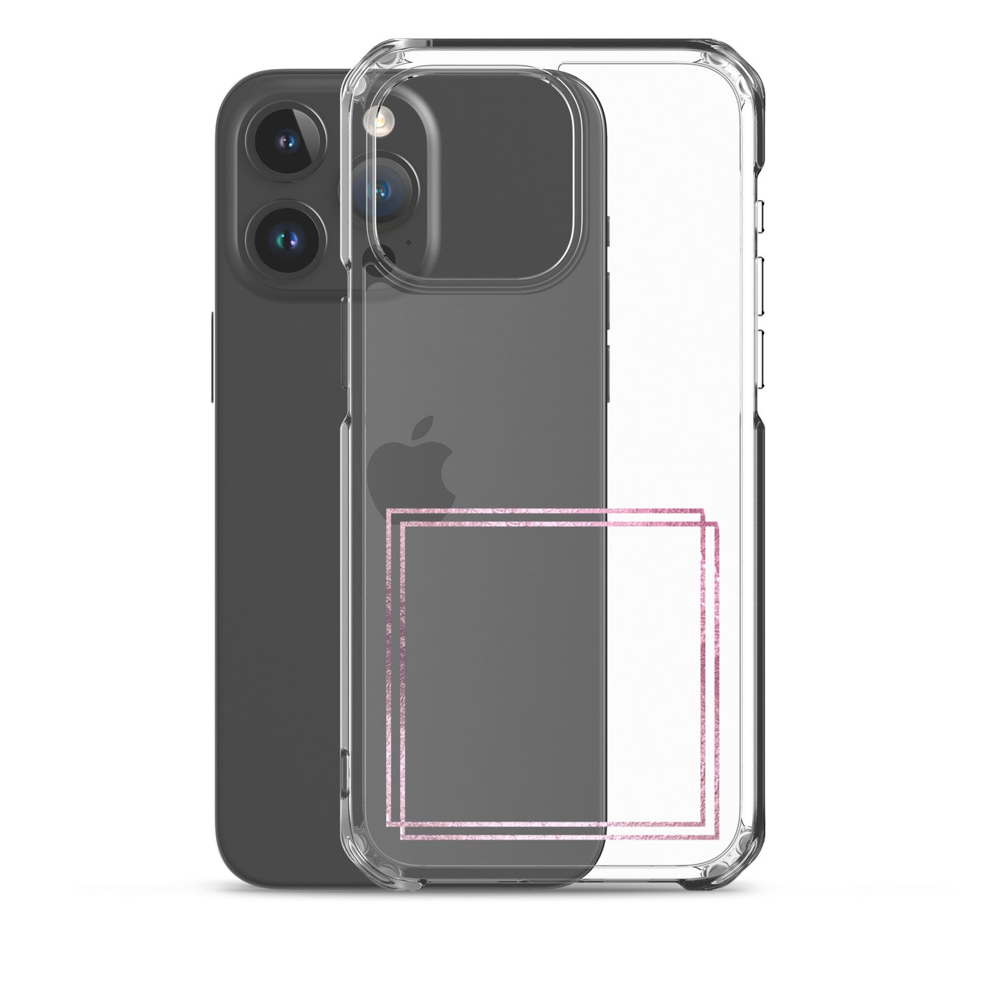 箔押し風フレーム(pink)iPhoneケース