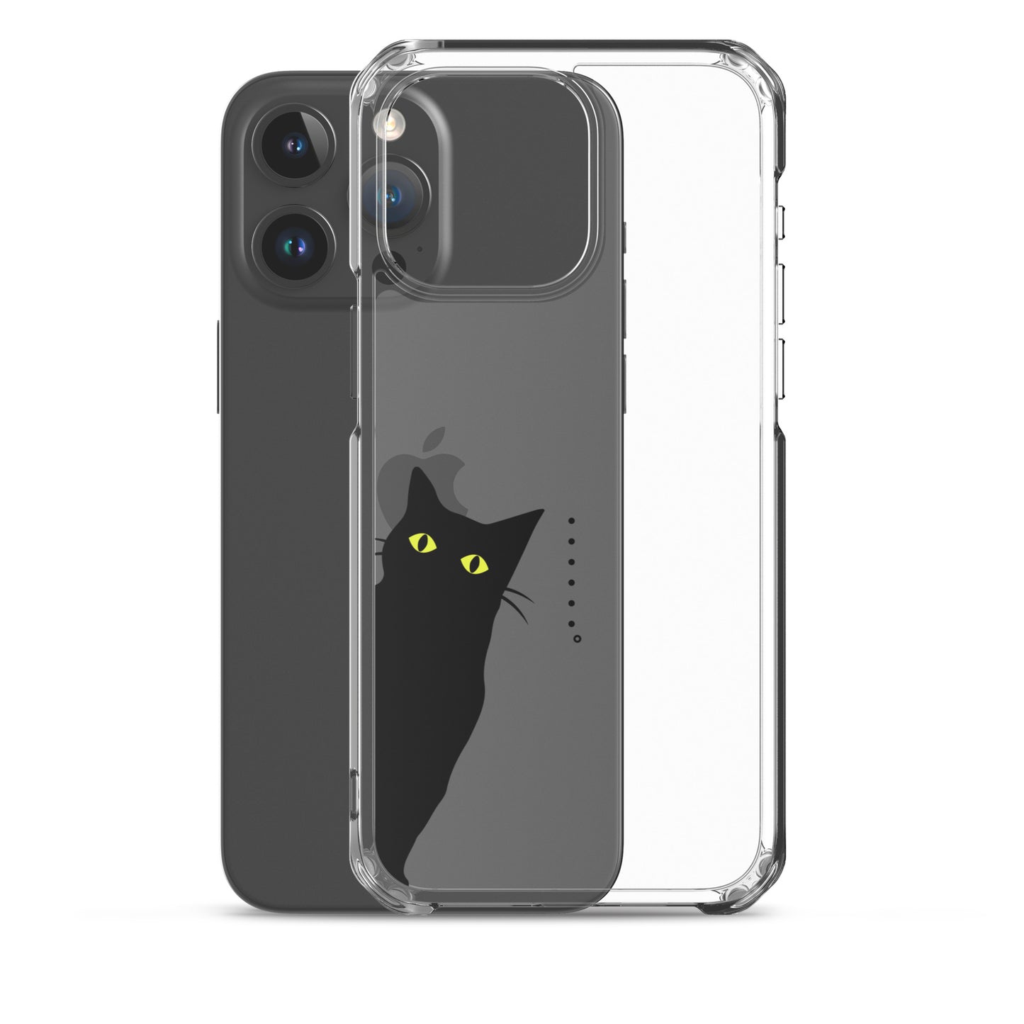 覗き見キャットiPhoneケース(黒猫)