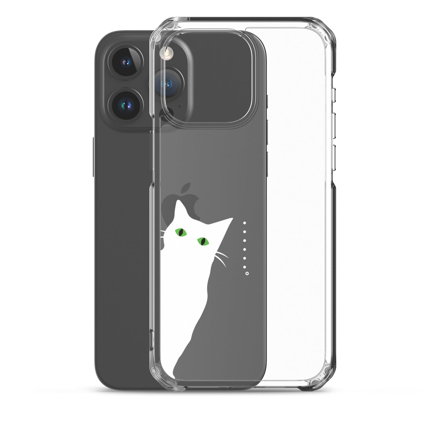 覗き見キャットiPhoneケース(白猫)