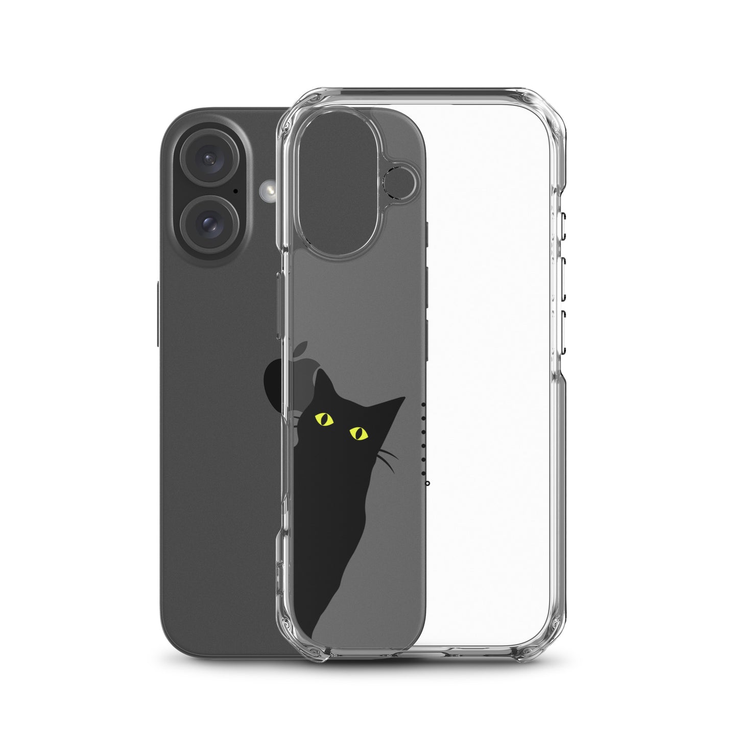 覗き見キャットiPhoneケース(黒猫)