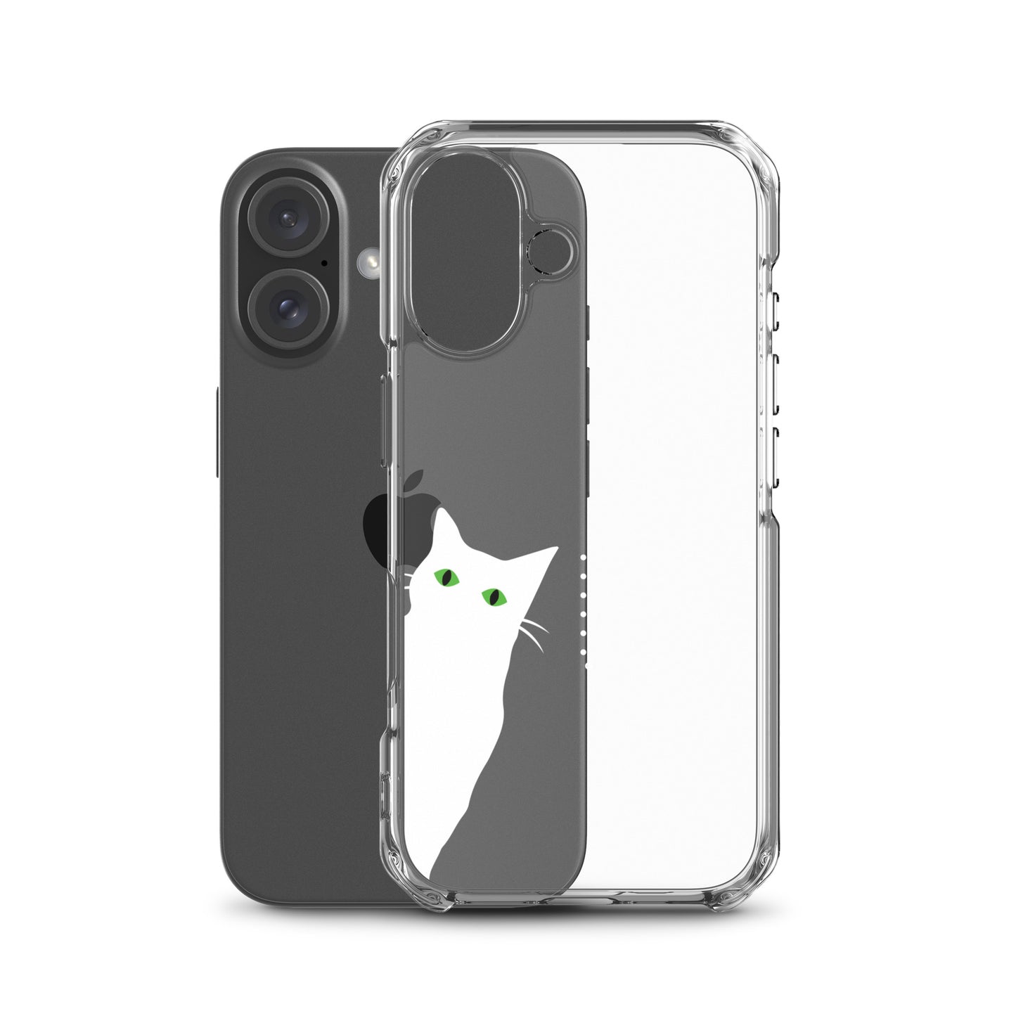 覗き見キャットiPhoneケース(白猫)