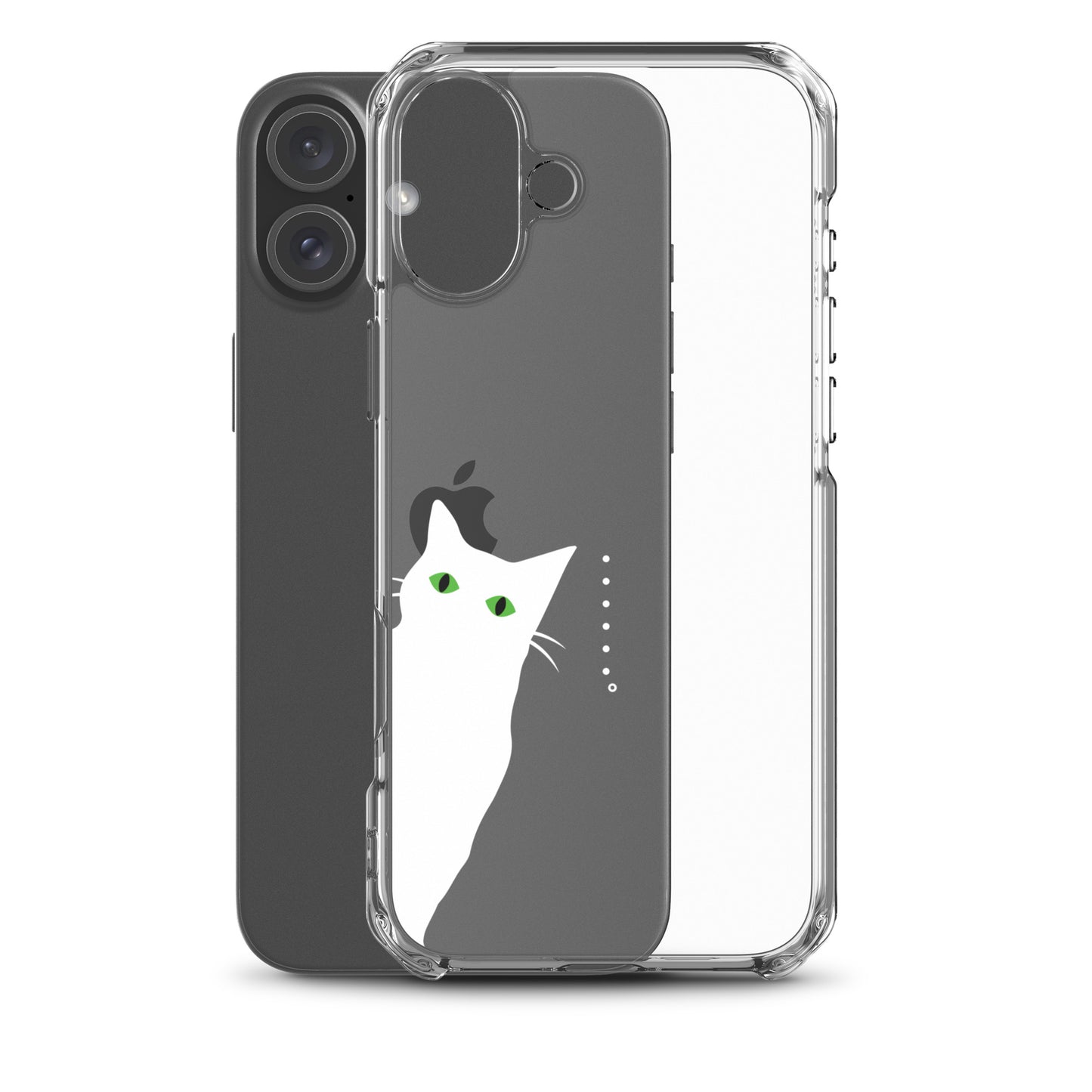 覗き見キャットiPhoneケース(白猫)