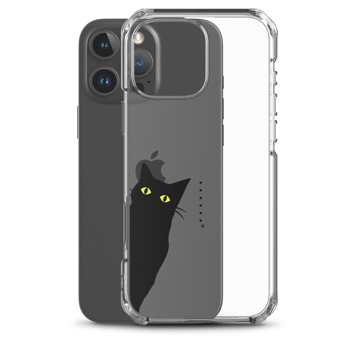 覗き見キャットiPhoneケース(黒猫)