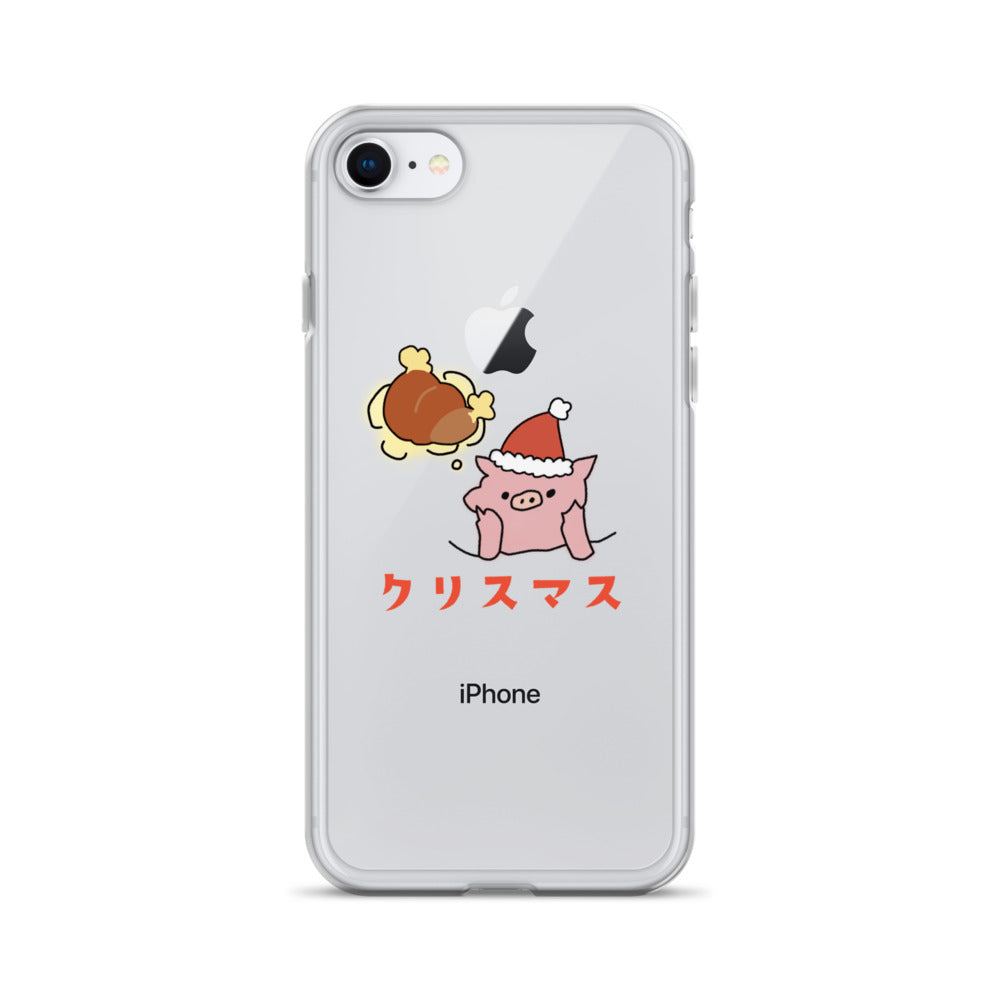 とんかつブタのクリスマス iPhoneケース