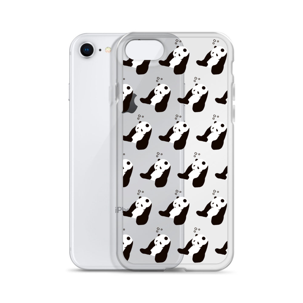 パンダ 眠たい iPhoneケース(斜め)