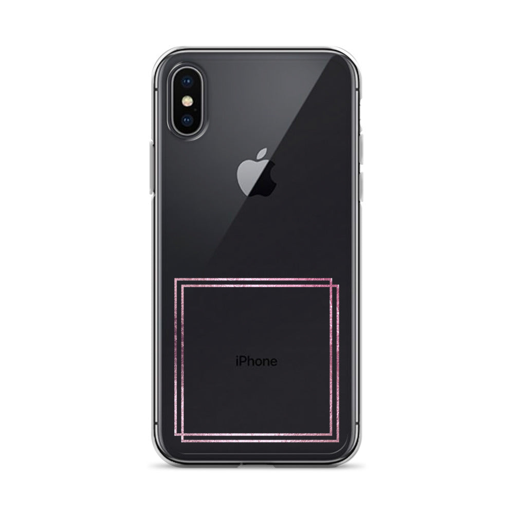 箔押し風フレーム(pink)iPhoneケース
