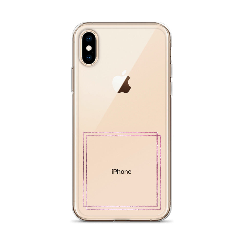 箔押し風フレーム(pink)iPhoneケース