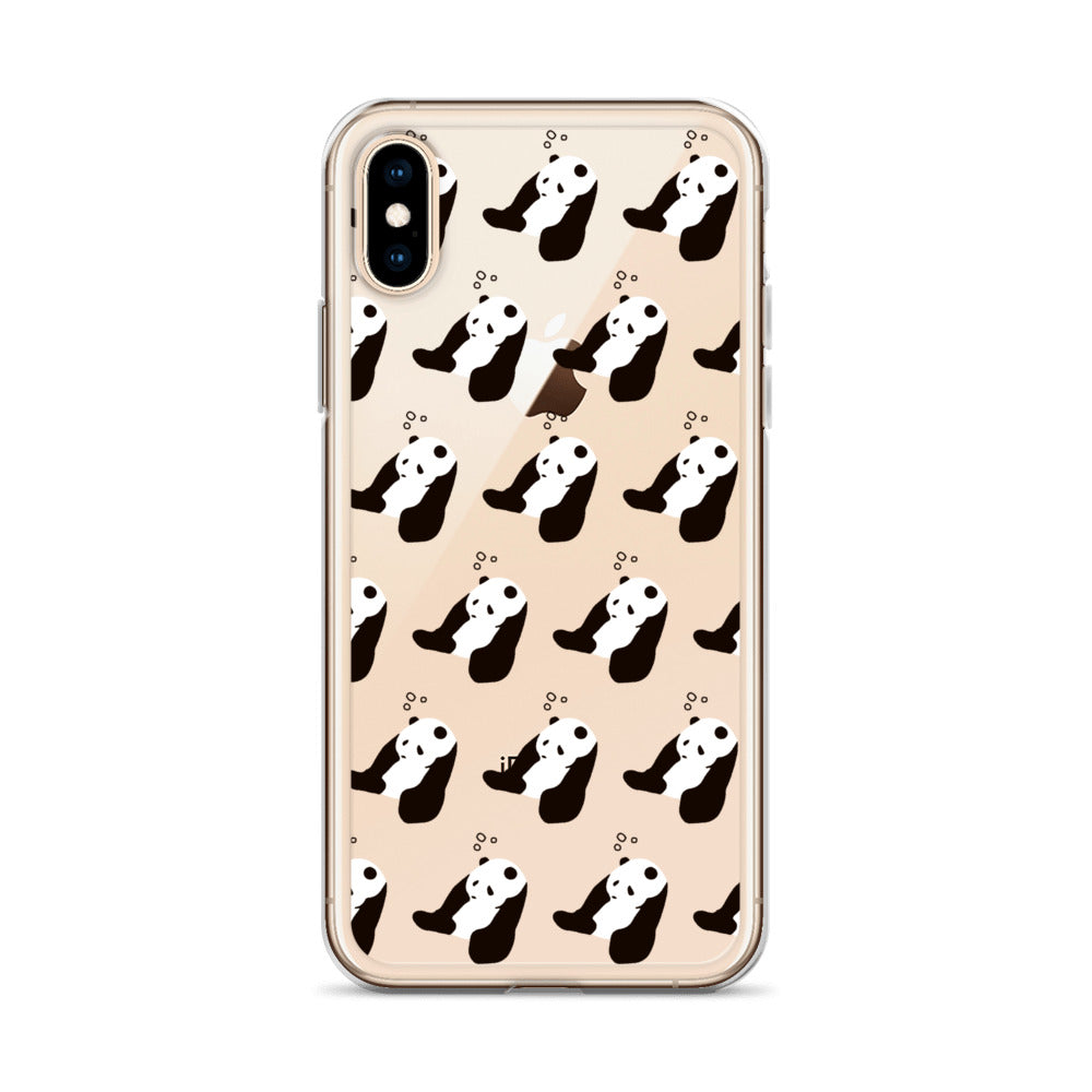 パンダ 眠たい iPhoneケース(斜め)