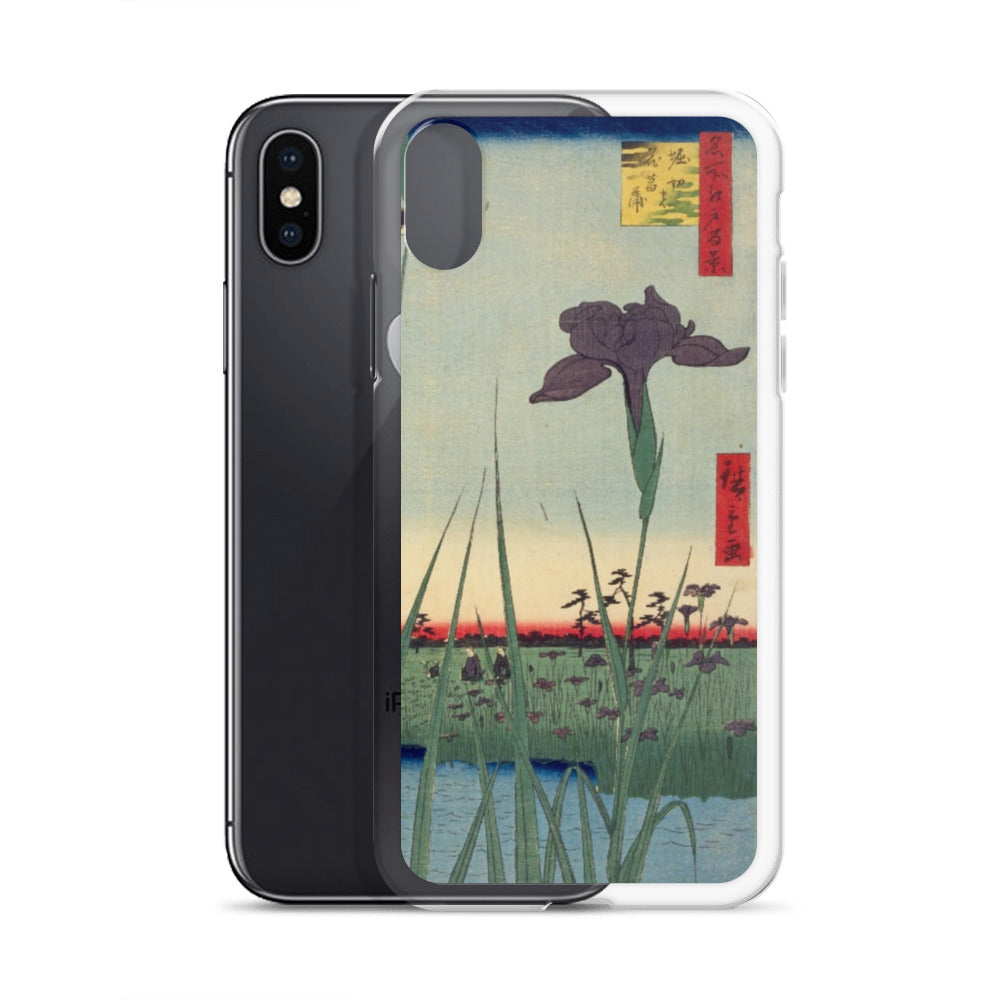大正レトロ あやめ iPhoneケース